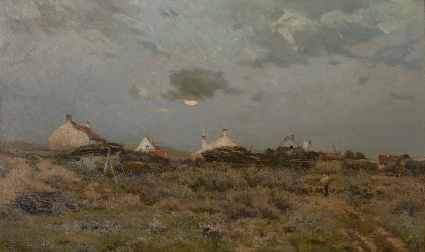 Landscape of dunes with light effects, oil on canvas by Jacques Rosseels