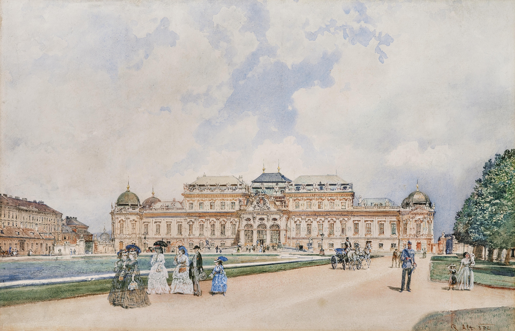 A View of the Upper Belvedere, oil on canvas by Rudolf von Alt