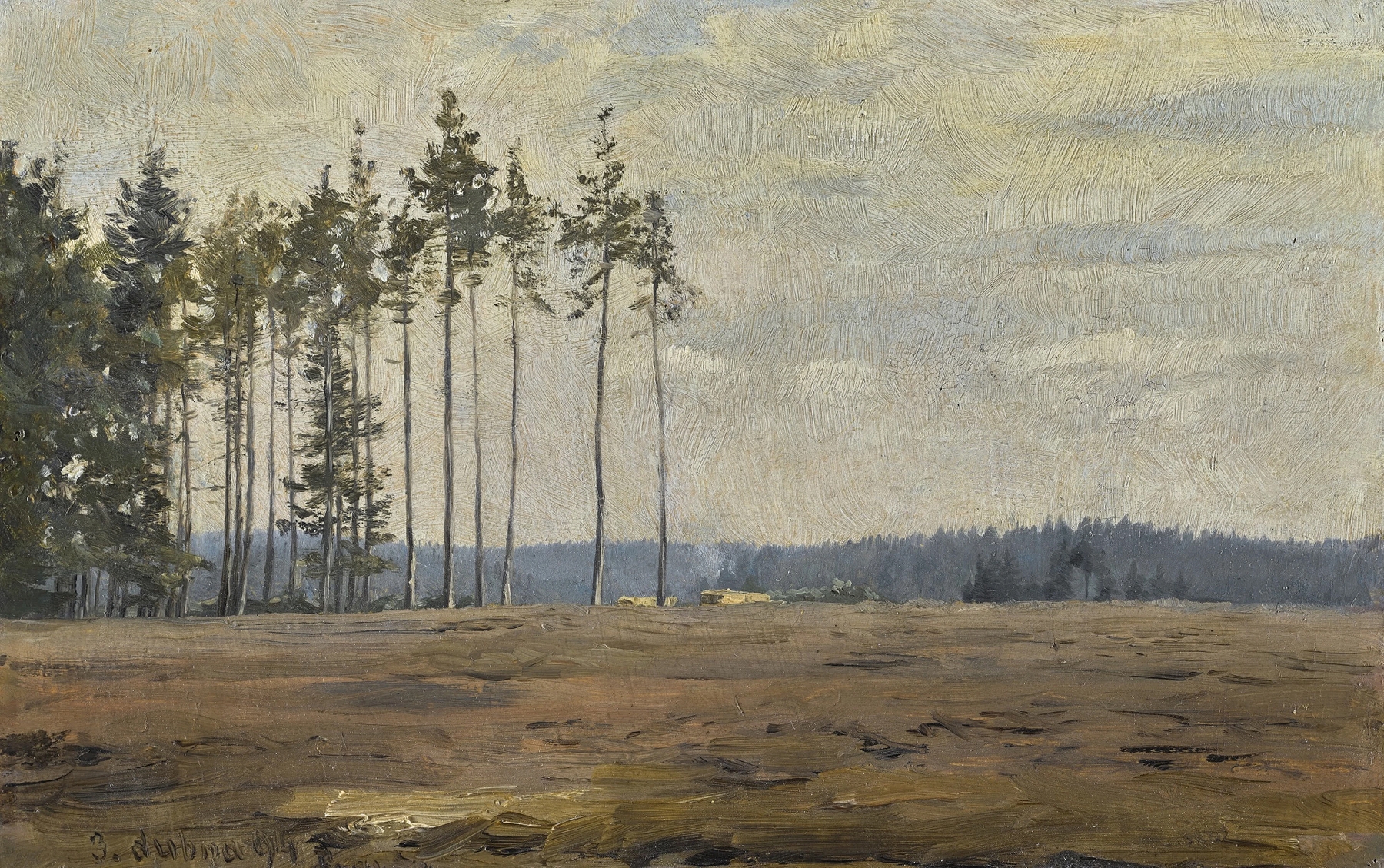 Edge of a Forest by František Kaván, impressionism, depicting a serene forest landscape
