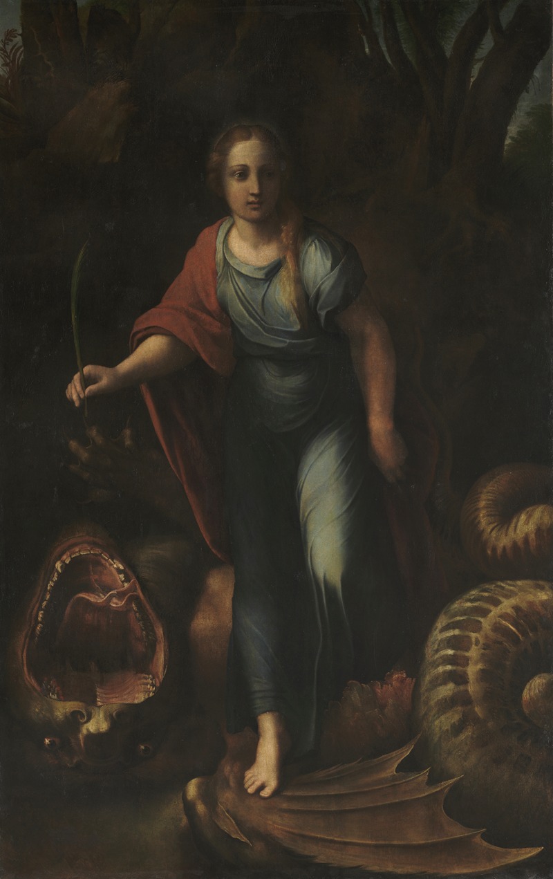 Saint Margaret by Raphael depicts the saint in a serene and divine setting.