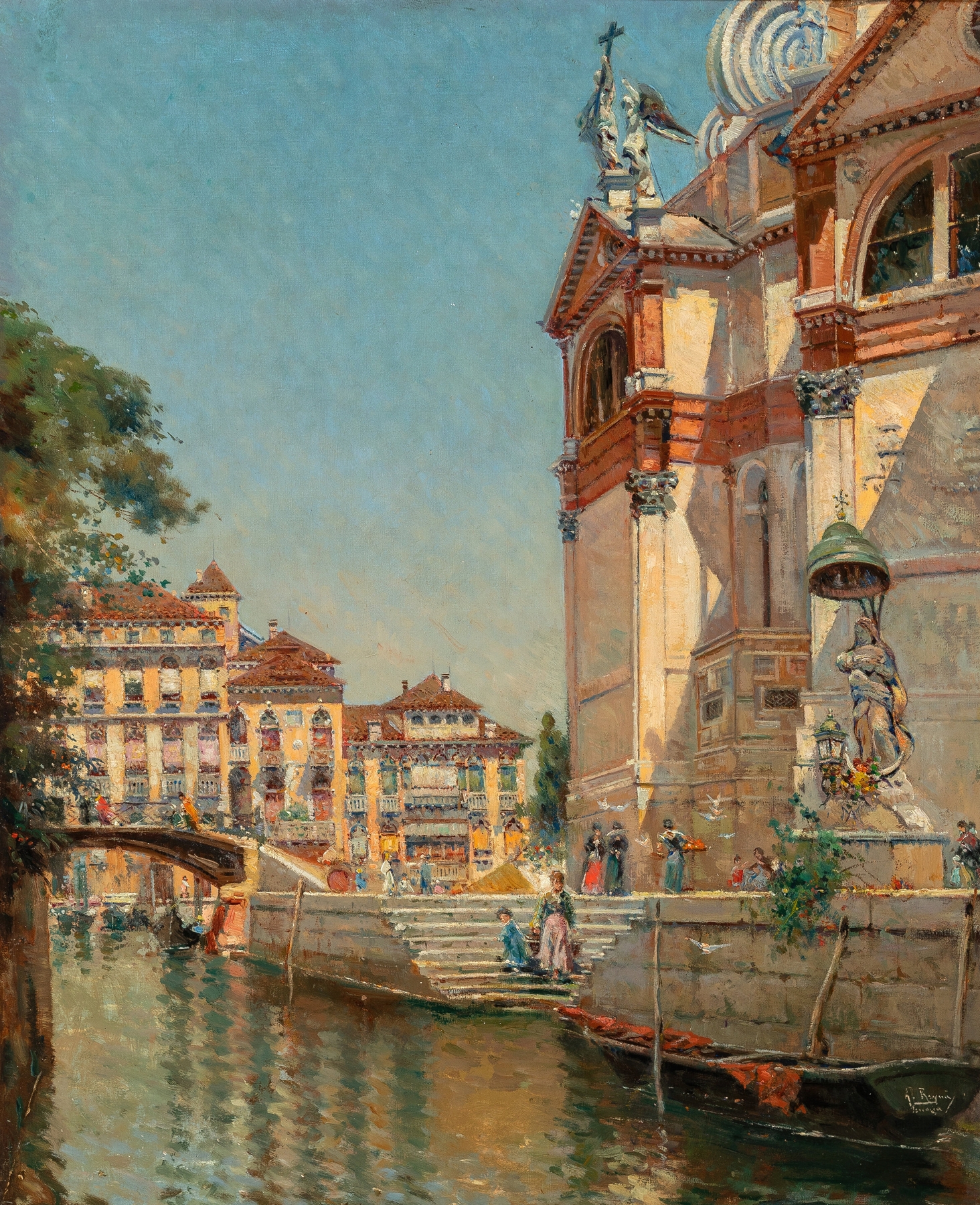 Santa Maria della Salute, Venice, seen from the side, by Antonio María de Reyna Manescau, public domain