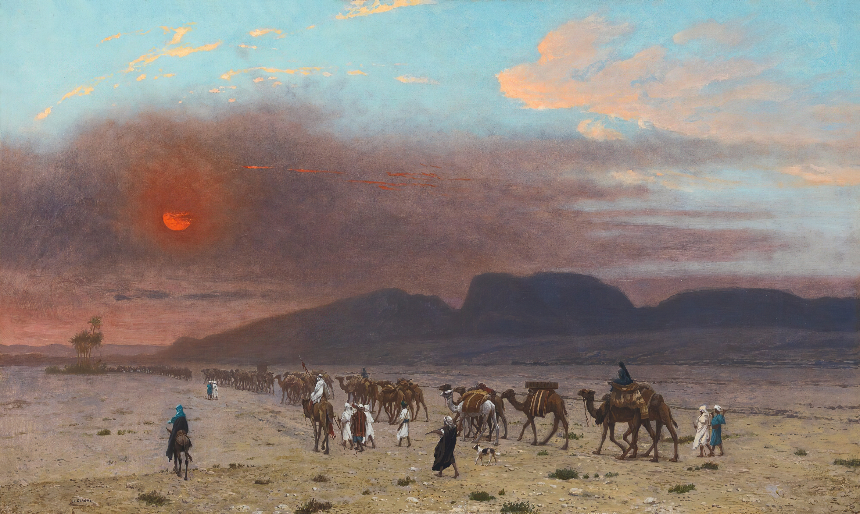 Caravane Dans Le Desert, by Jean-Léon Gérôme, public domain
