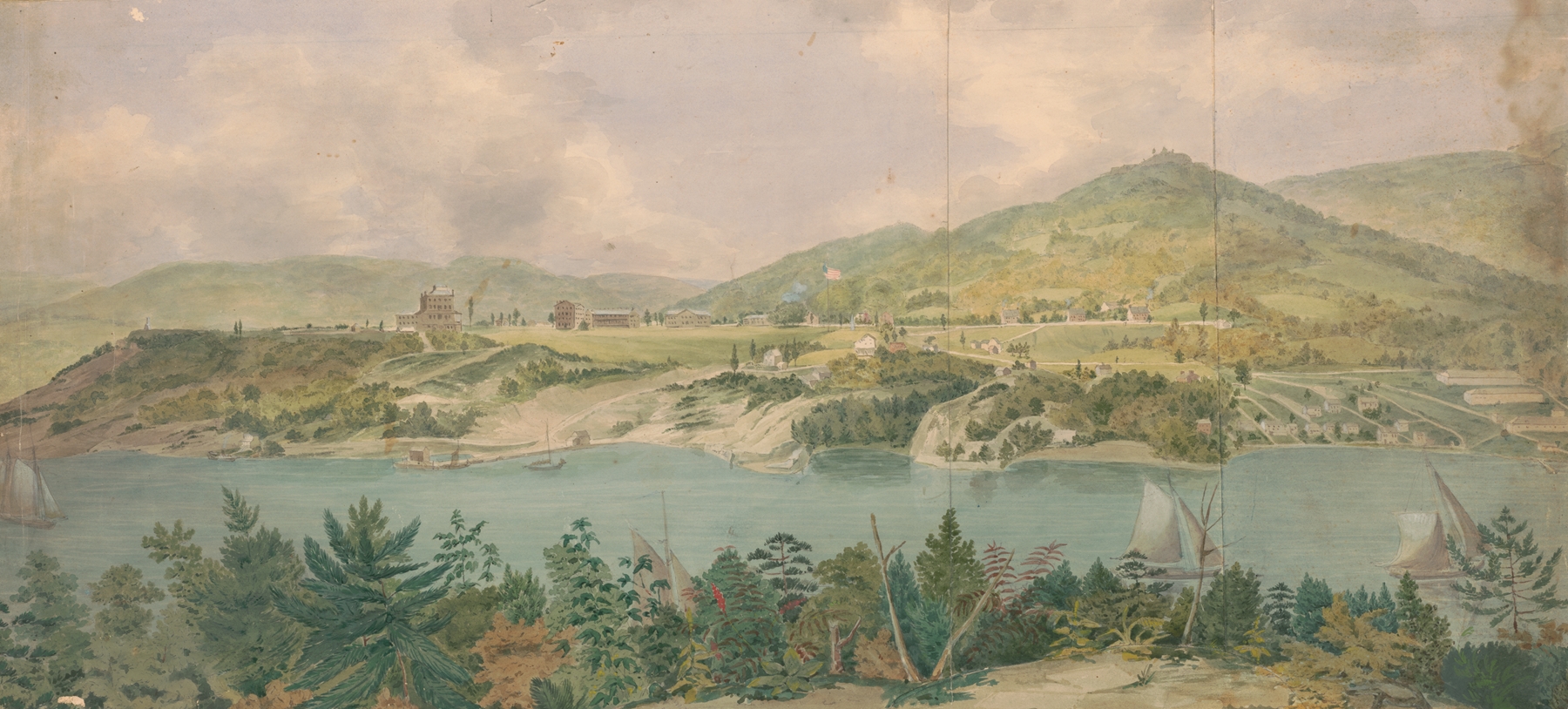 West Point from Constitution Island, by John Rubens Smith, public domain