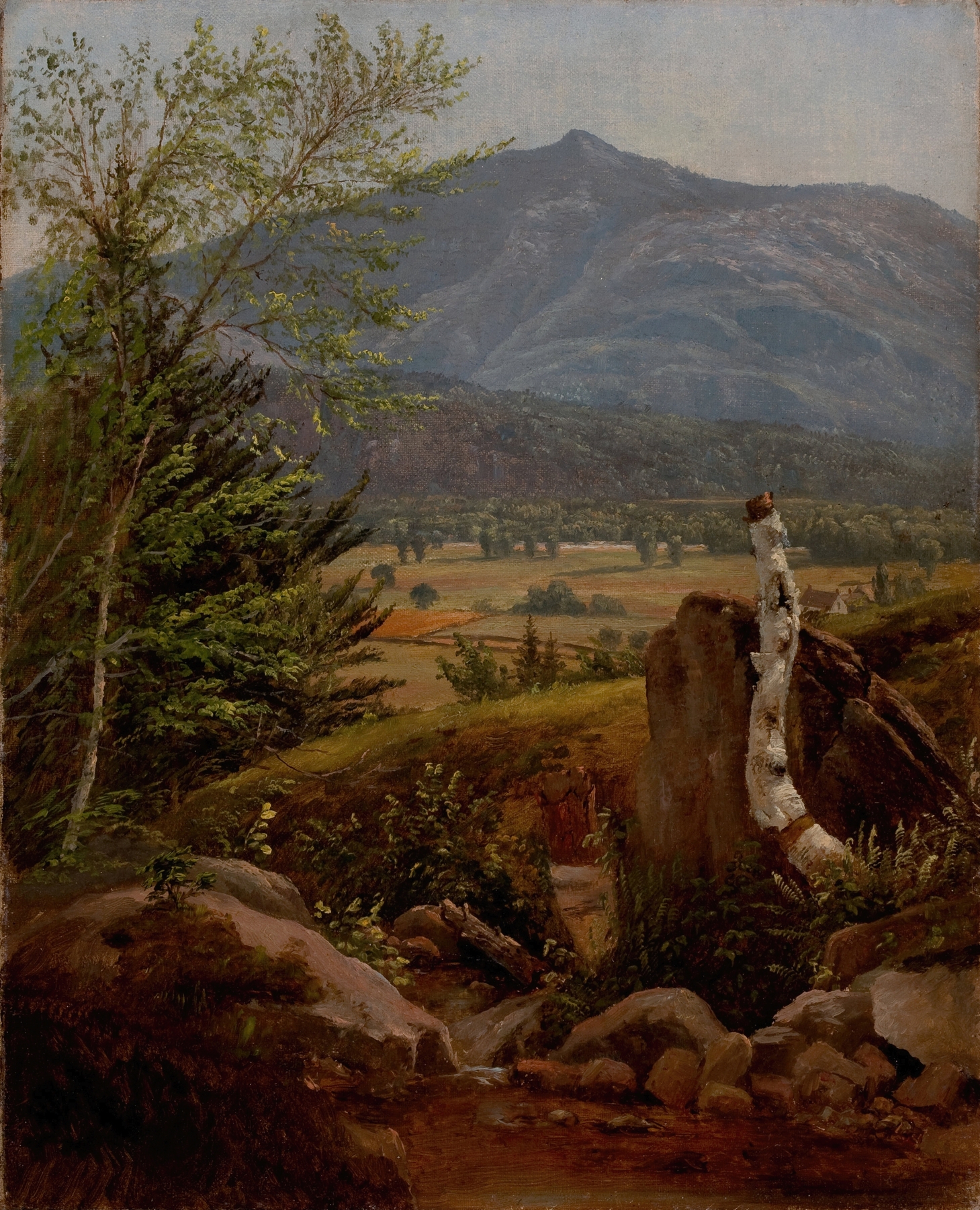 Landscape of Moat Mountain, New Hampshire by Edward W. Nichols, oil on canvas