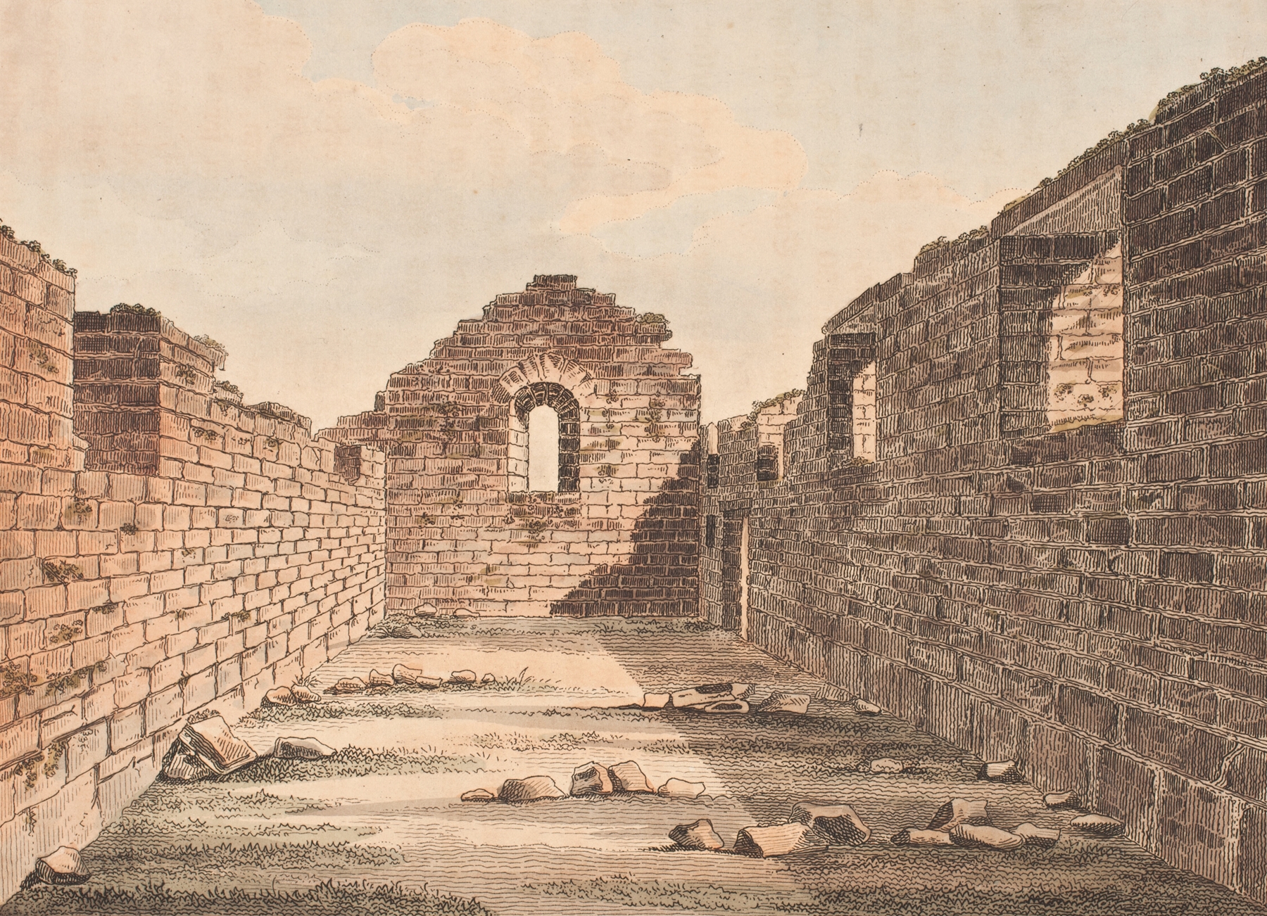 Landscape of ruins in Kirkeruin på Grønland by Oluf Olufsen Bagge