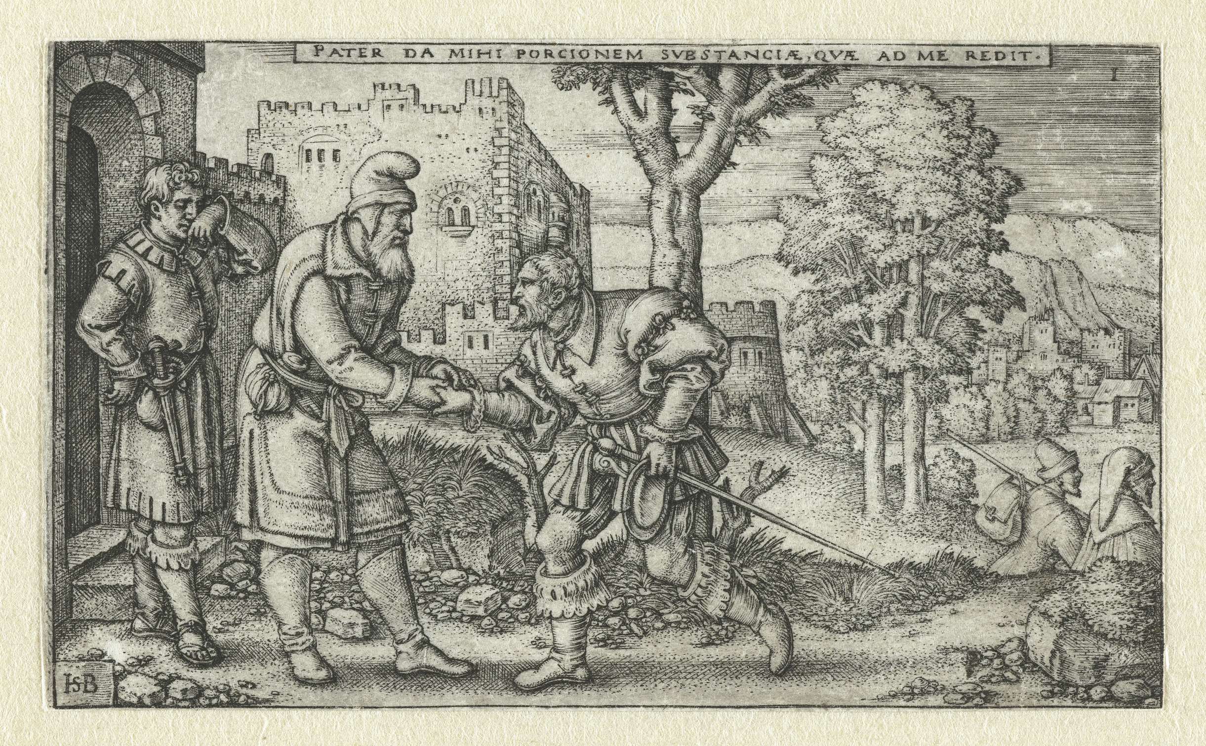 Vertrek van de verloren zoon, by Hans Sebald Beham, public domain