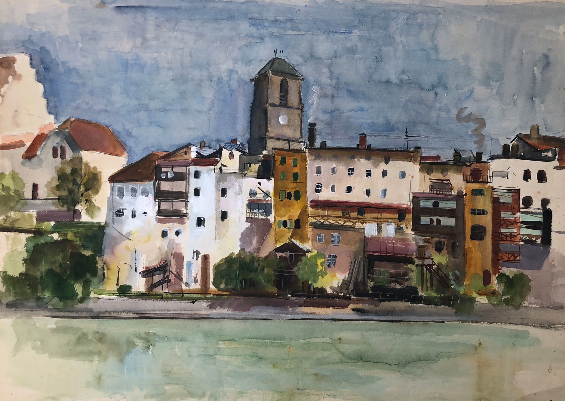 Wasserburg am Inn – Innfront, by Otto Geigenberger, public domain