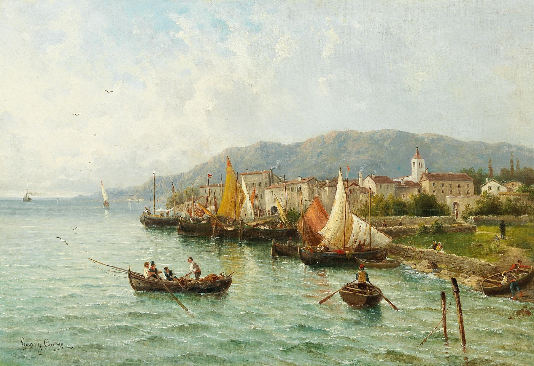 Landscape of Lovrana near Fiume by Julius Rose, medium unknown