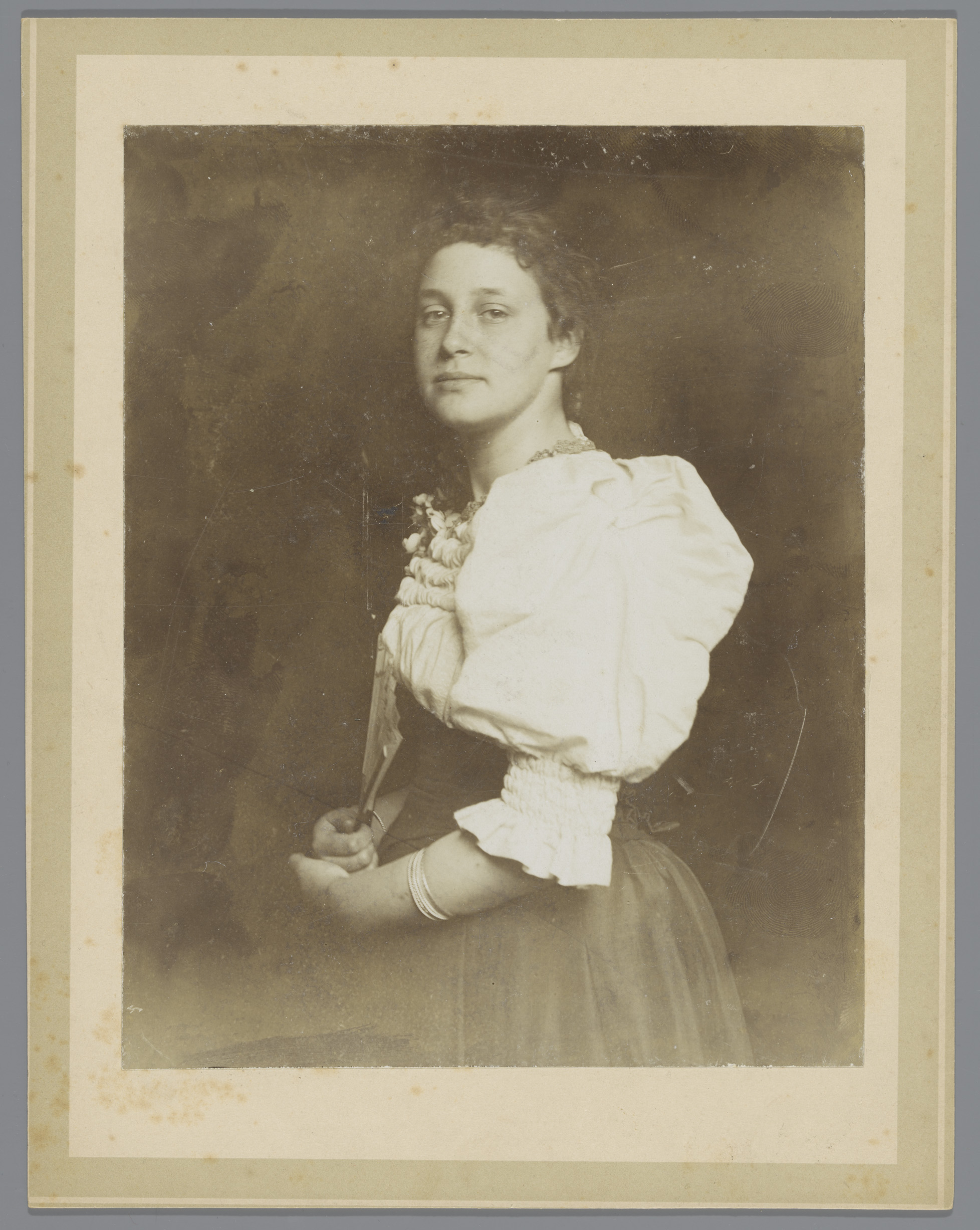 Portrait of an unknown woman, paper medium, by Unknown Artist