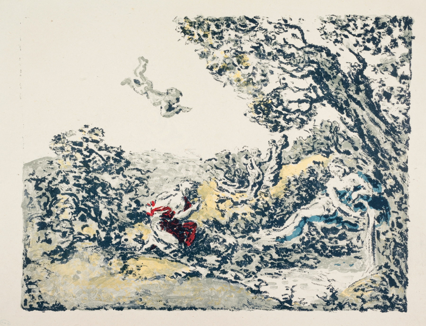 La Source by Ker-Xavier Roussel, depicting a nymph in shimmering water, oil painting