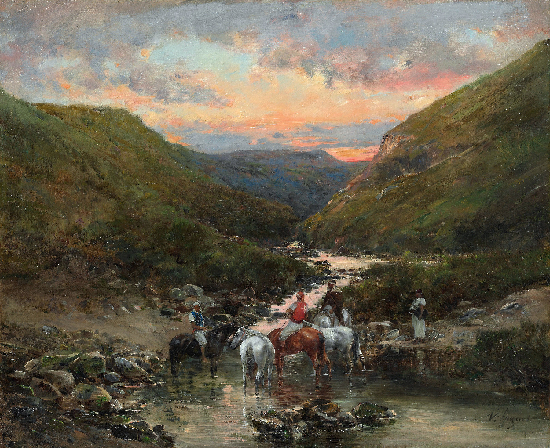 Ravine Near Biskra, by Victor Huguet, public domain