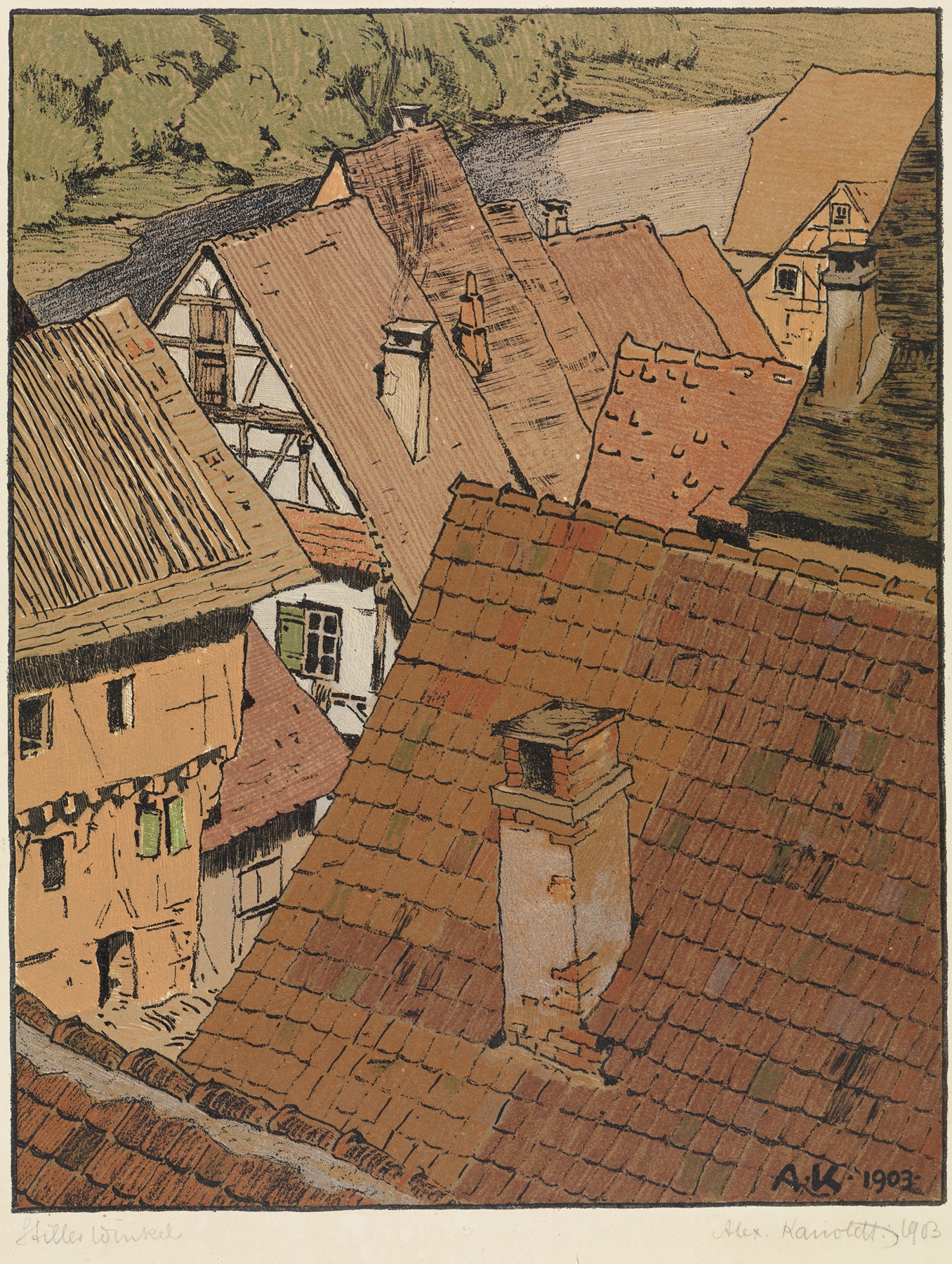 Stiller Winkel, by Alexander Kanoldt, public domain