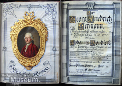 Portrait of Georg Friedrich Hermann, ink on paper by Johann Ludwig Mangoldt