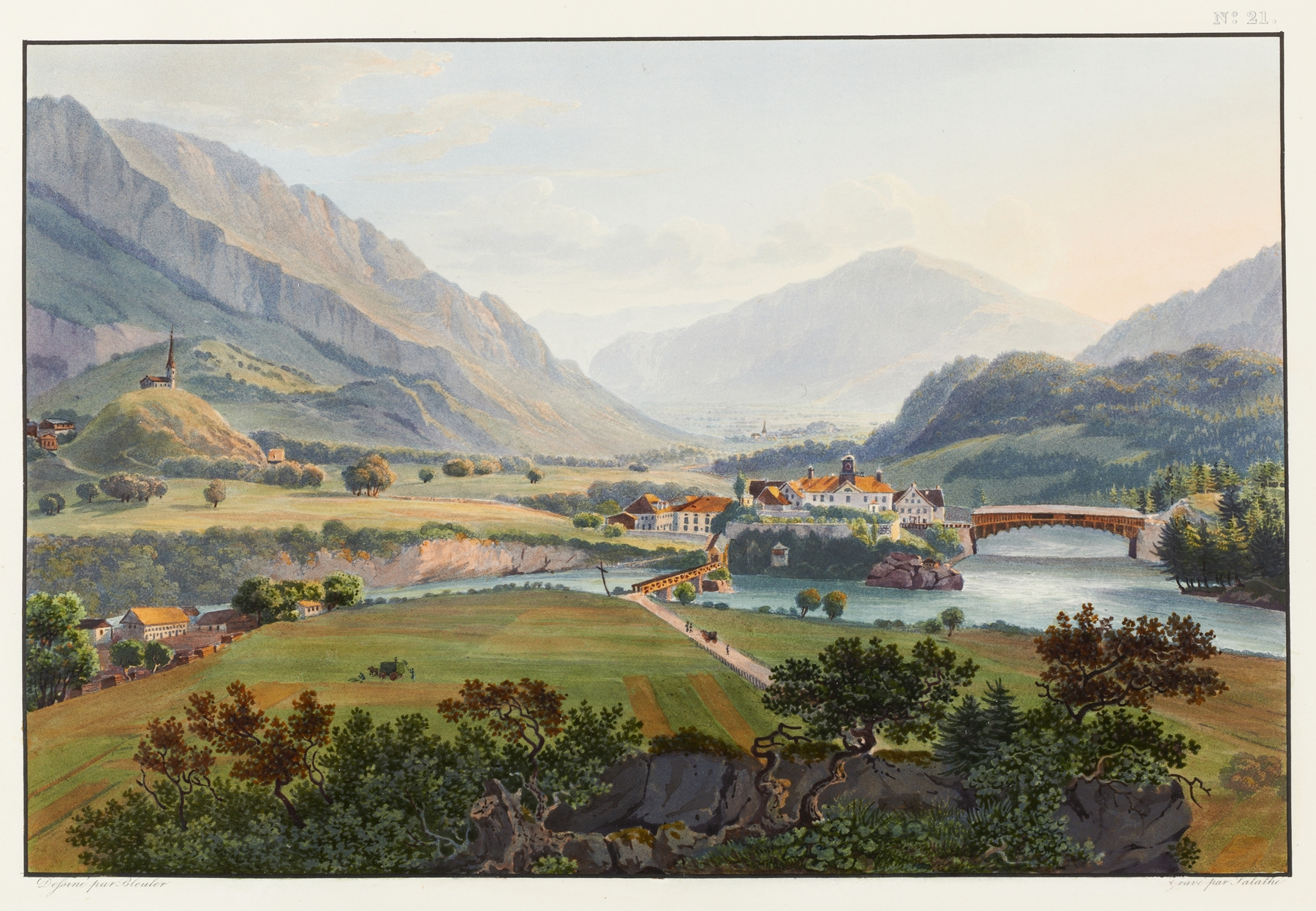 Landscape with swirling forms, oil on canvas by Johann Ludwig Bleuler
