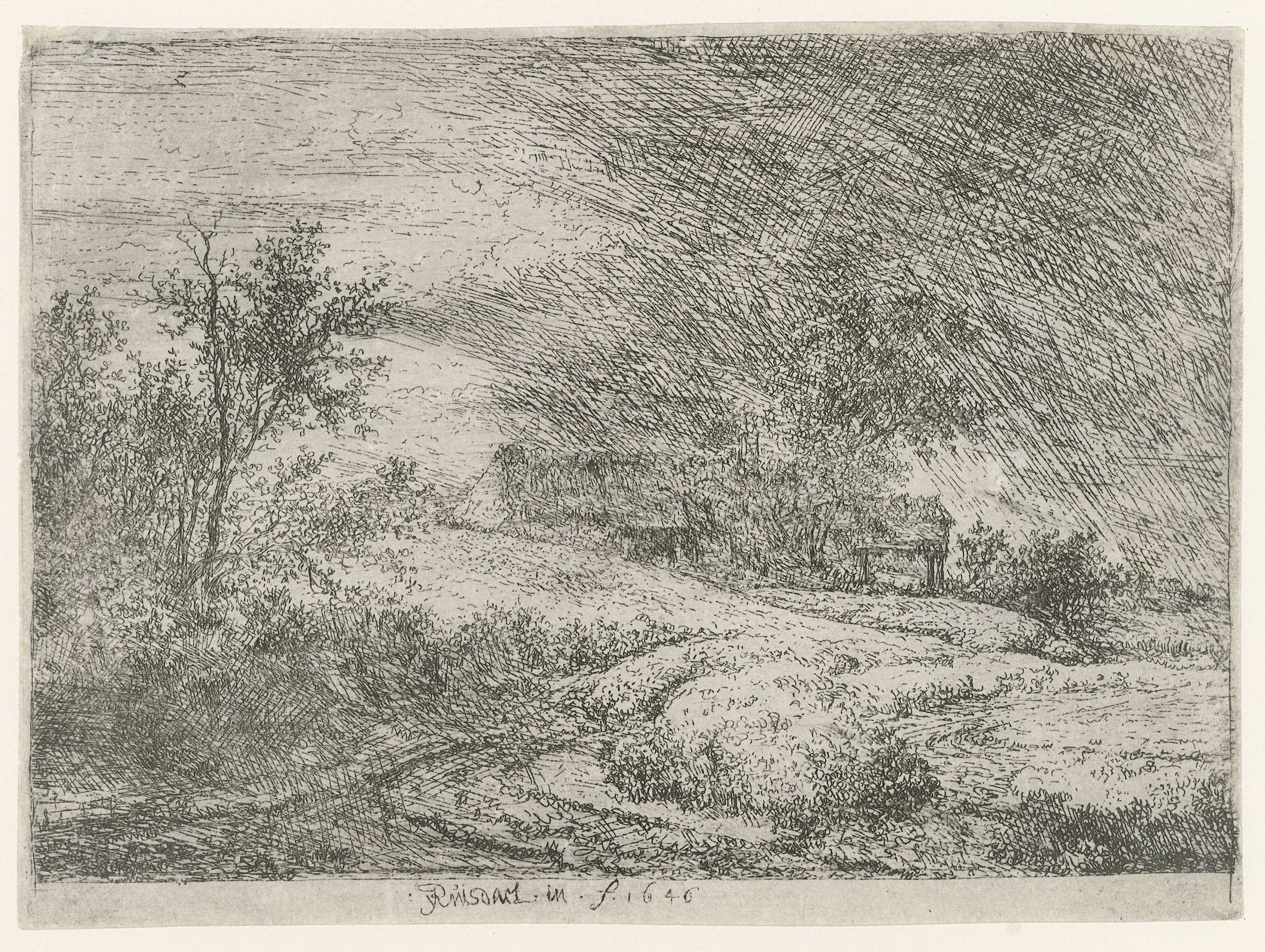 Landschap met een boerderij, by Jacob Isaacksz van Ruisdael, public domain