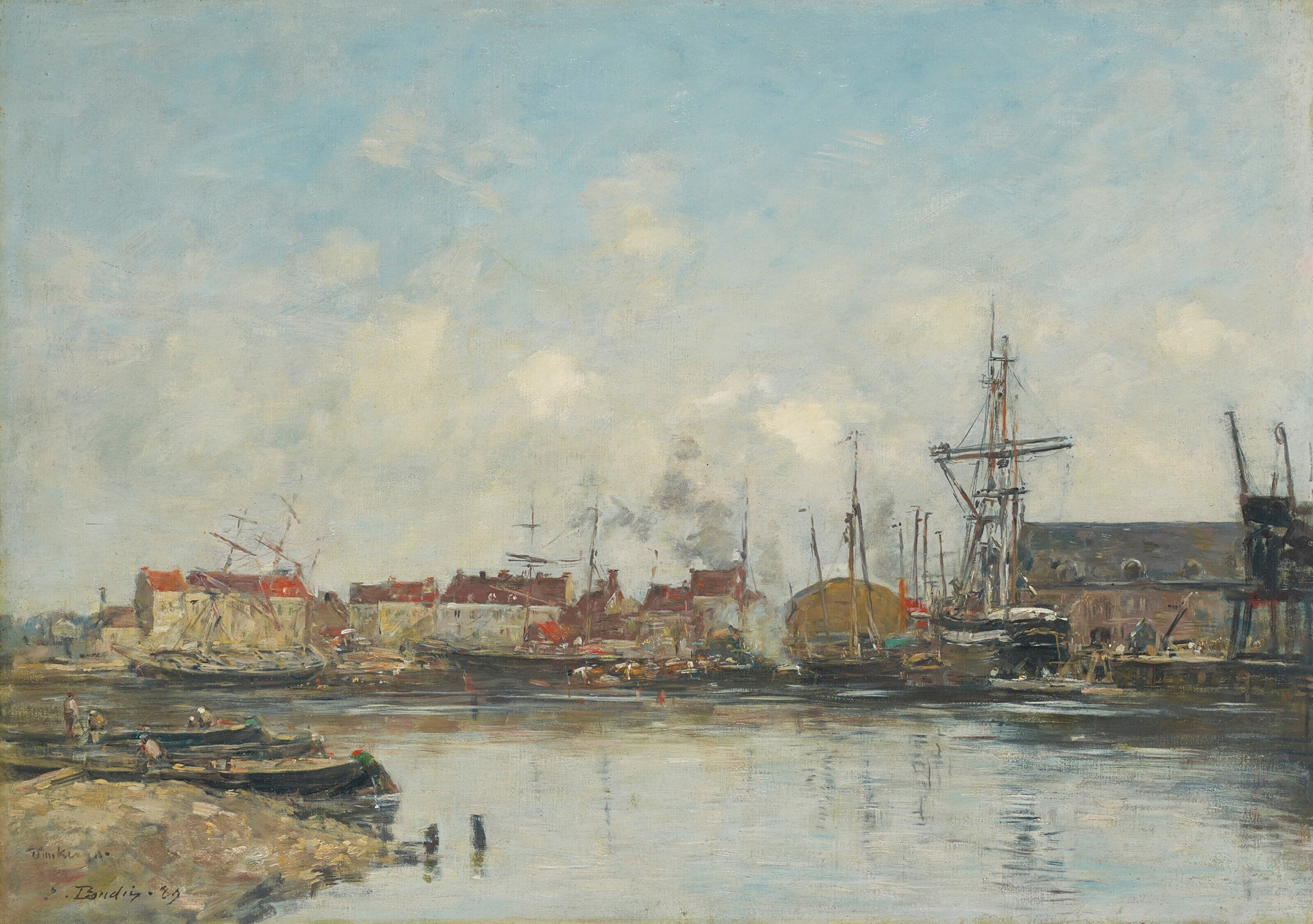 Dunkerque, le vieux bassin, by Eugène Boudin, public domain