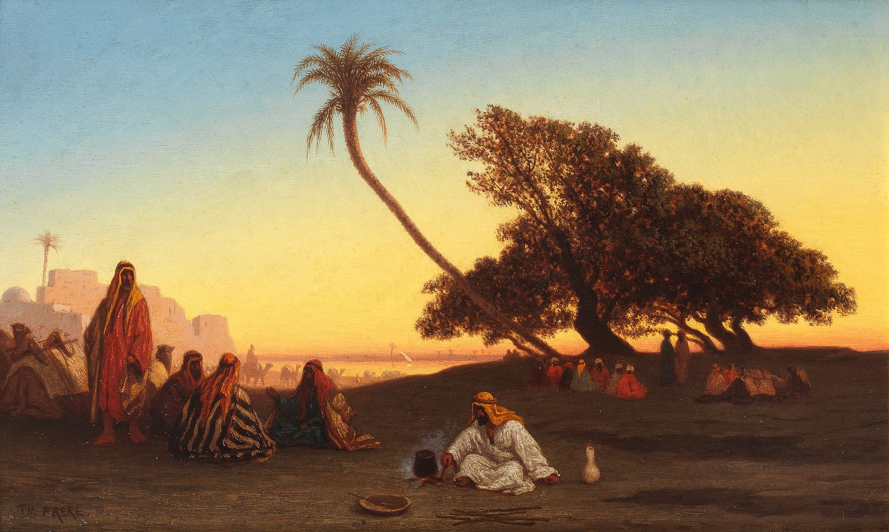 Crépuscule aux bords de Nile, by Charles Théodore Frère, public domain