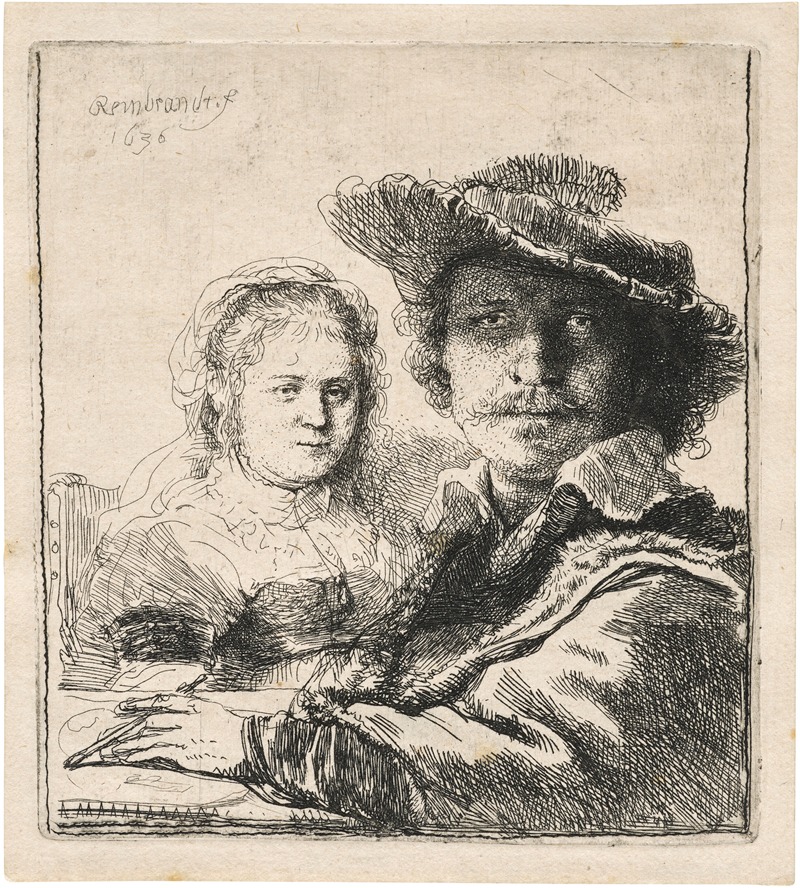 Rembrandt's self-portrait with his wife Saskia showcases intimate domestic life.