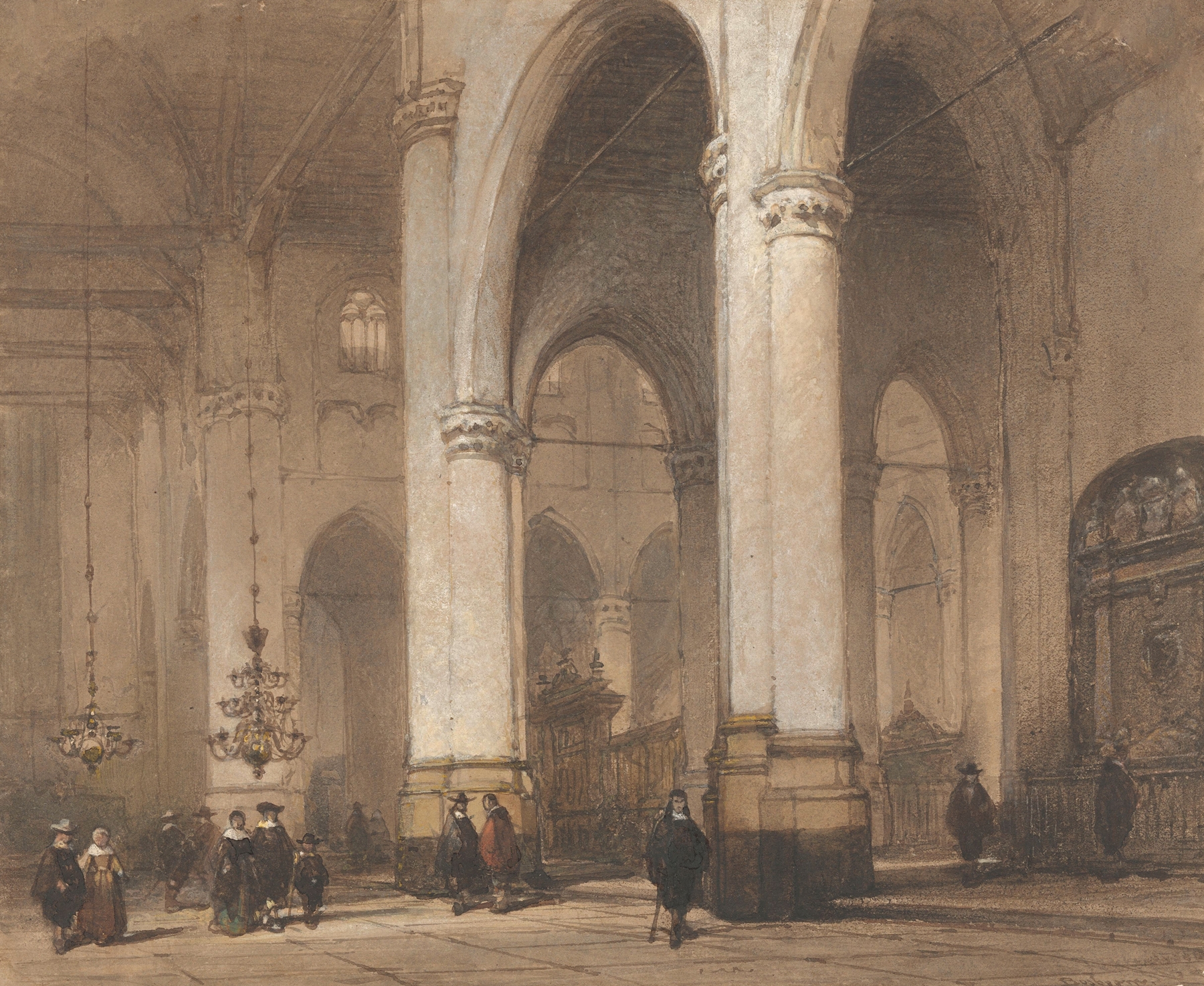 Gezicht in de St.-Laurenskerk te Rotterdam, by Johannes Bosboom, public domain