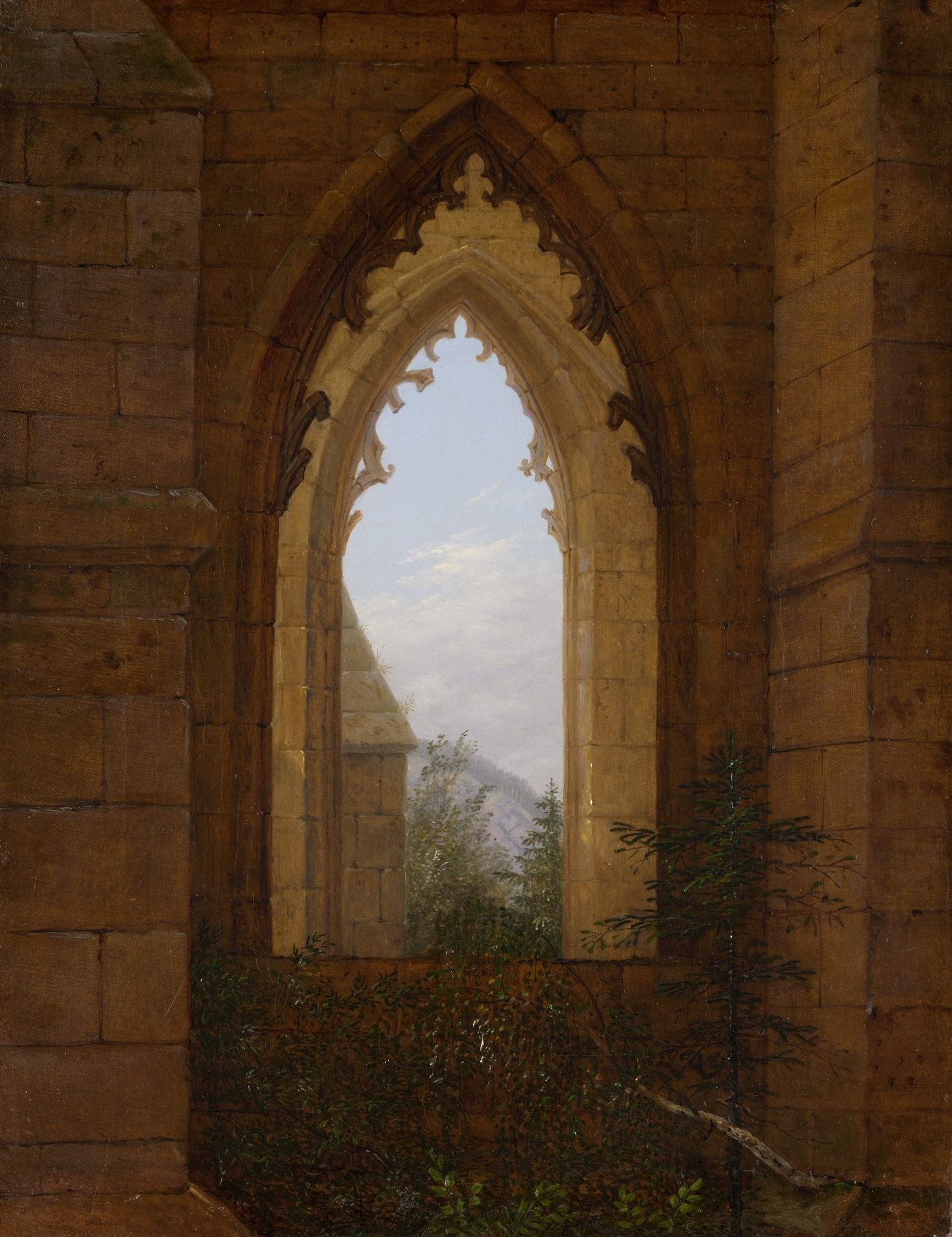 Gothic Windows in the Ruins of the Monastery at Oybin, by Carl Gustav Carus, public domain