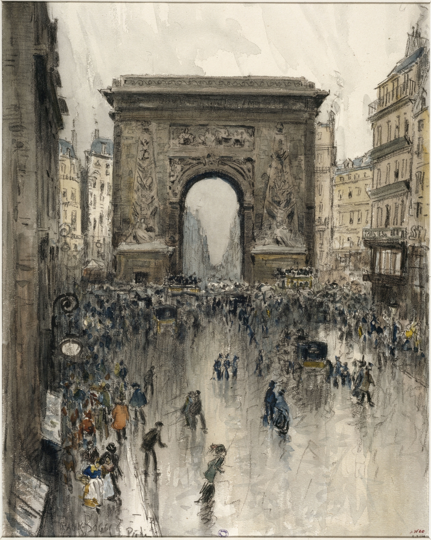 La porte Saint-Denis by Frank Myers Boggs, oil on canvas depicting an archway.