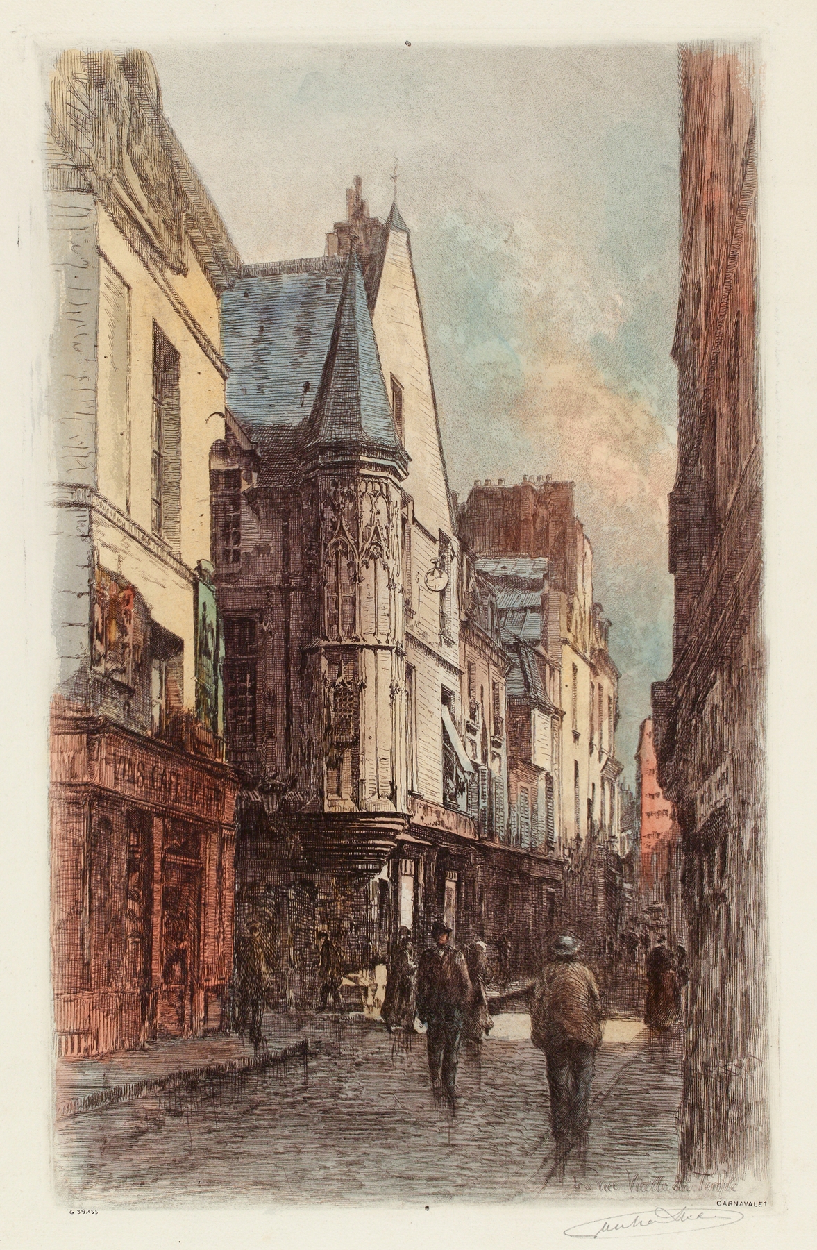 La rue Vieille du temple au coin de la rue des Francs-Bourgeois, by Lucien Marcelin Gautier, public domain