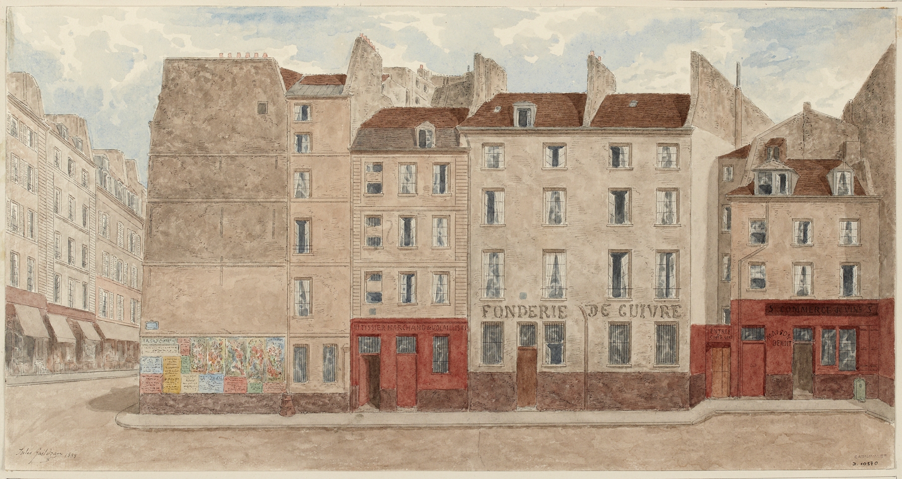 Rue des Trois-Portes, Nº1 à 5, 5ème arrondissement by Jules Gaildrau, oil on canvas