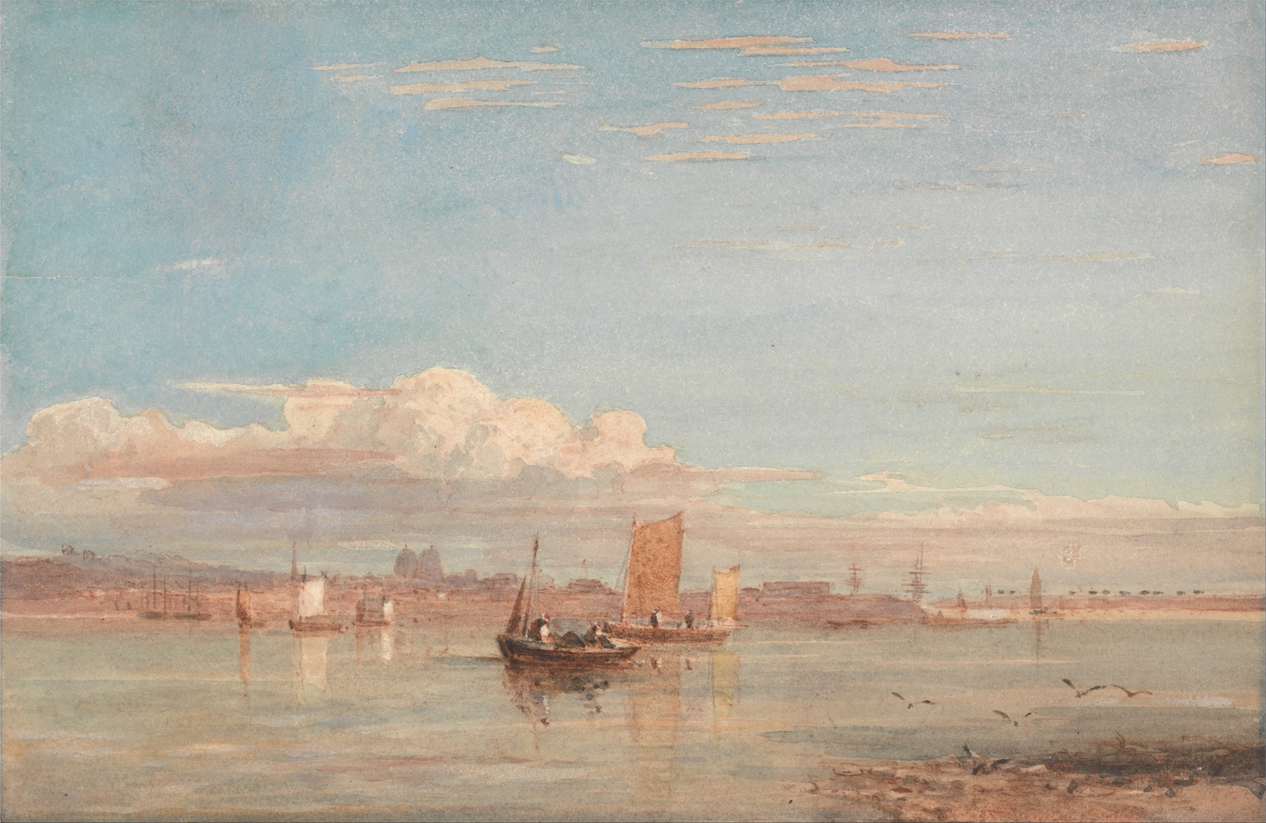 Greenwich Hospital from Woolwich Reach, by David Cox, public domain