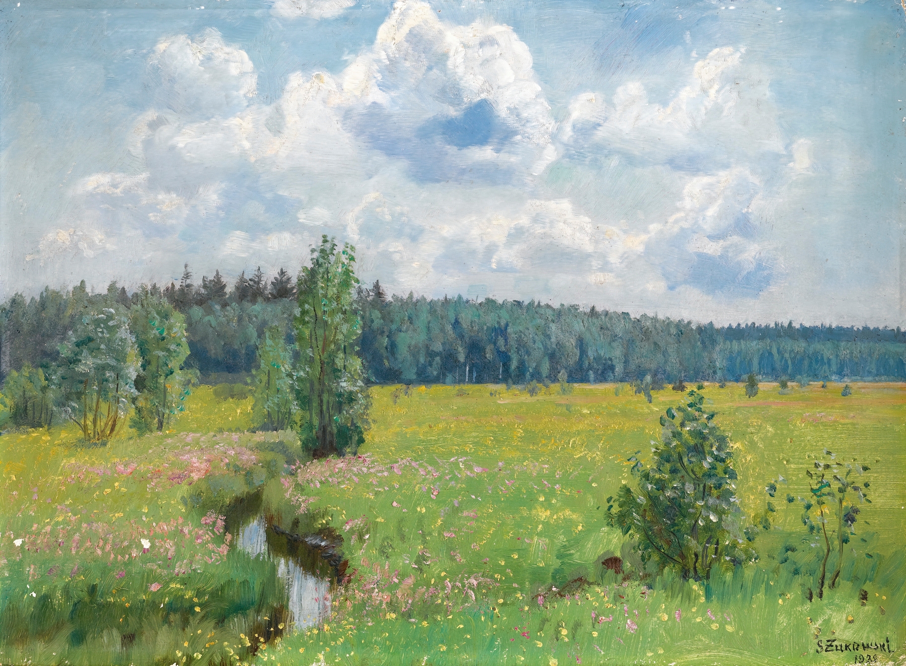 Grasslands Of The Świsłocka Forest – Scorching June by Stanislaw Zukowski, oil painting