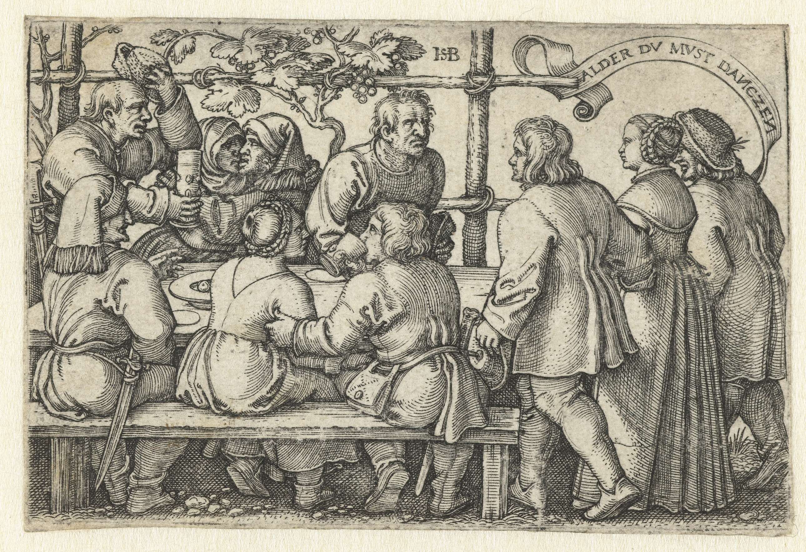 Boeren aan een feestmaal, by Hans Sebald Beham, public domain