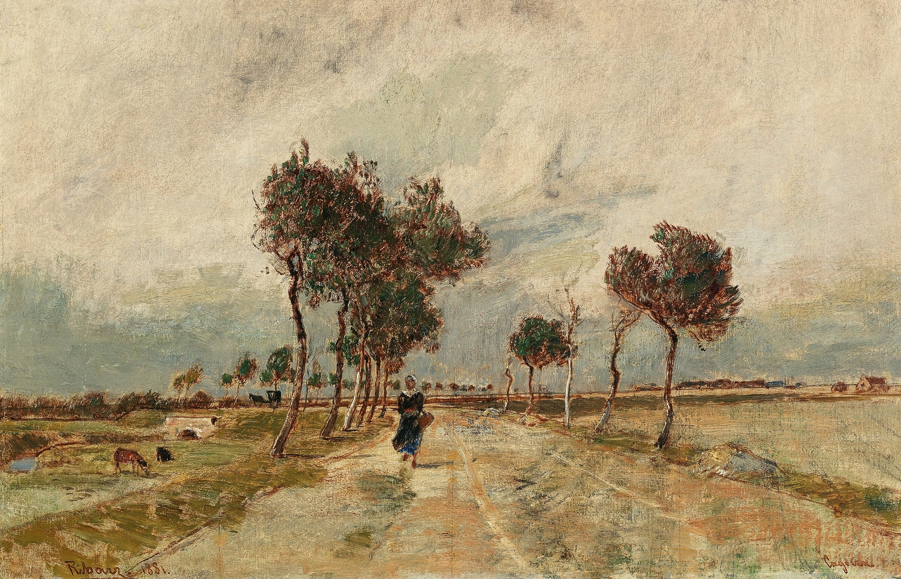An Avenue in Cayeaux by Rudolf Ribarz, impressionism, depicting a vibrant landscape