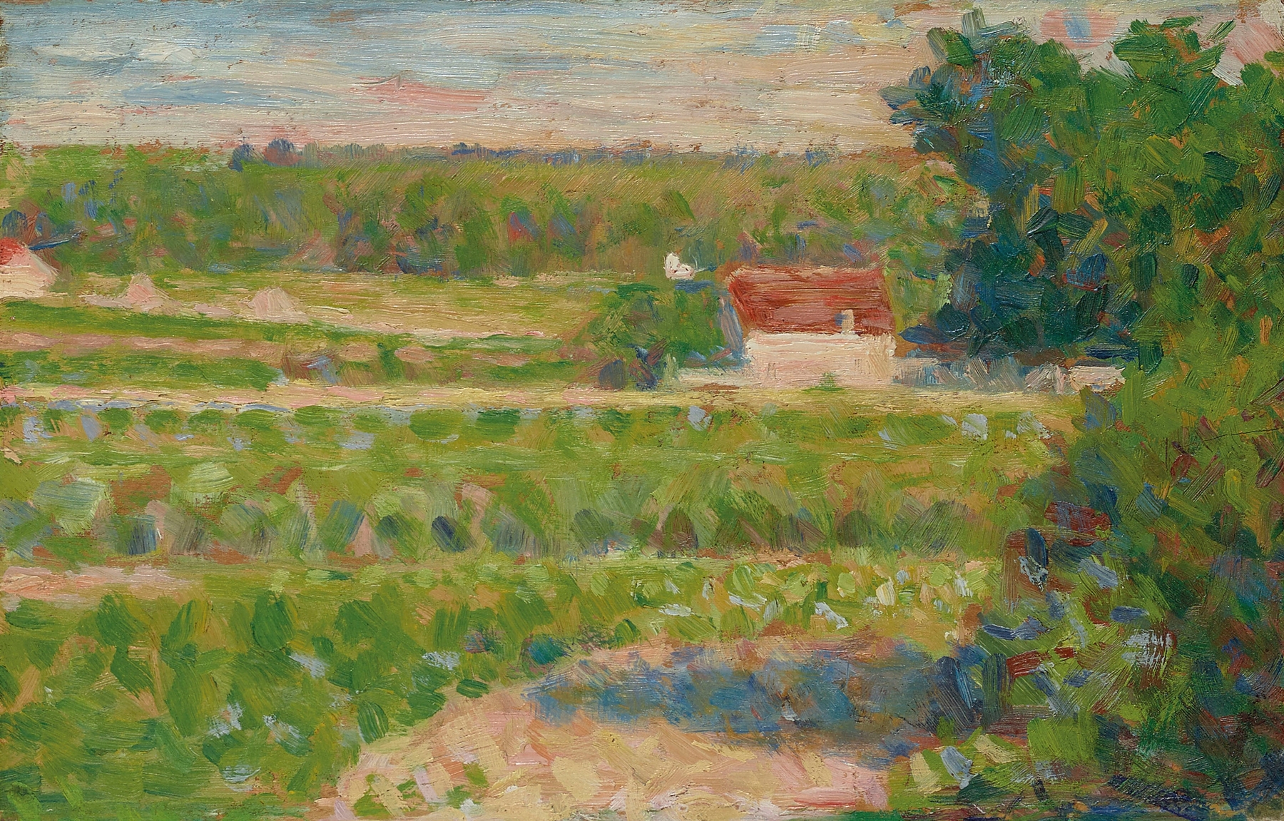 La Maison au toit rouge, by Georges Seurat, public domain