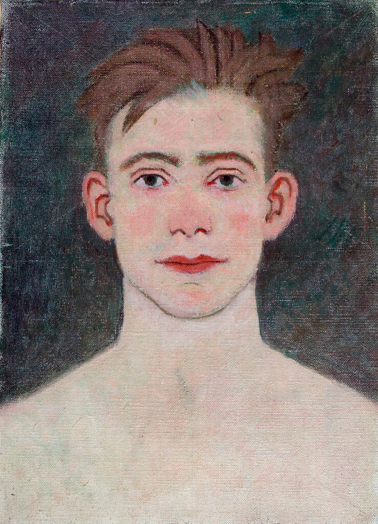 Portrait of a seated young man by Denman Waldo Ross, oil on canvas