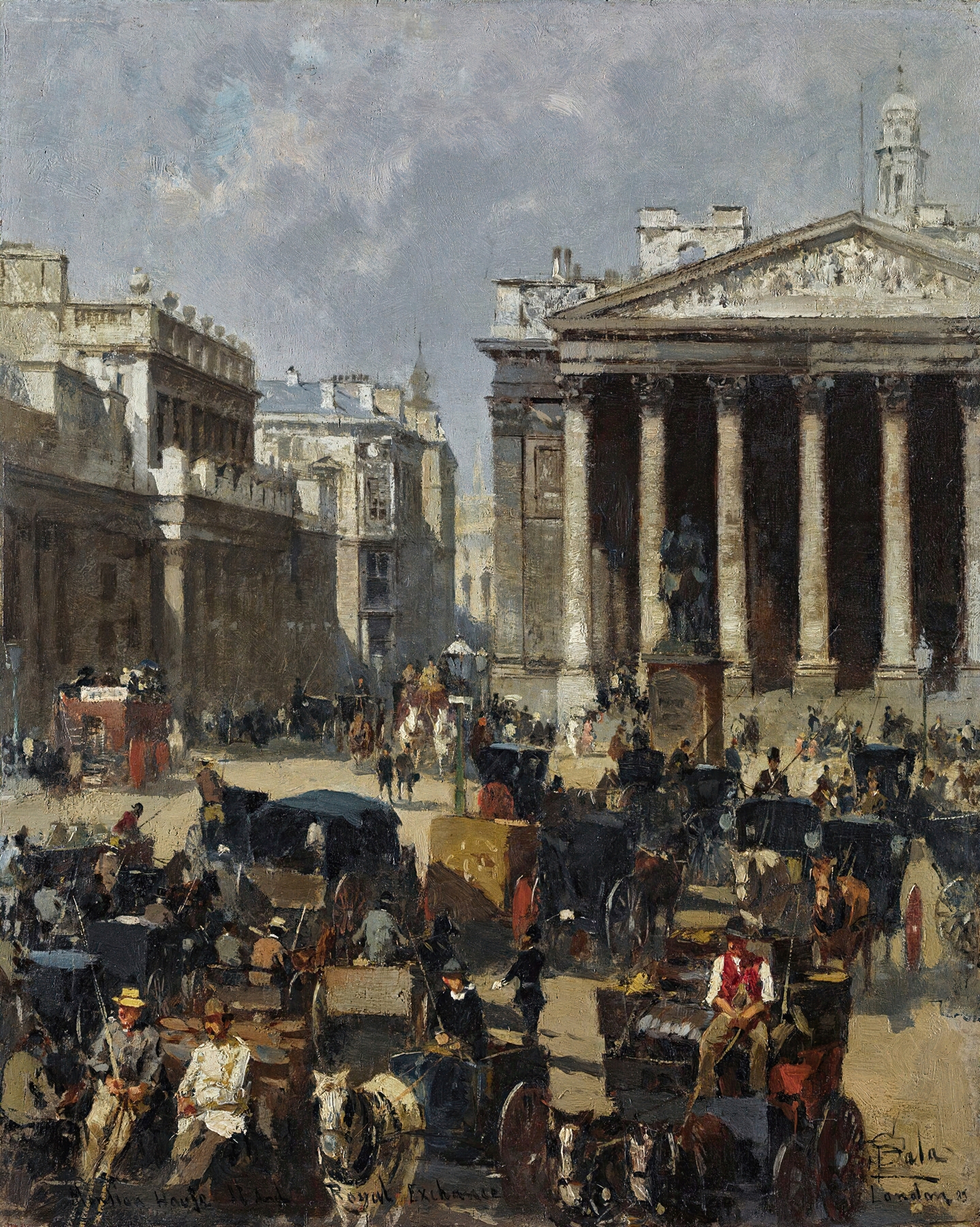 Mansion House and Royal Exchange in London, Victorian style by Paolo Sala