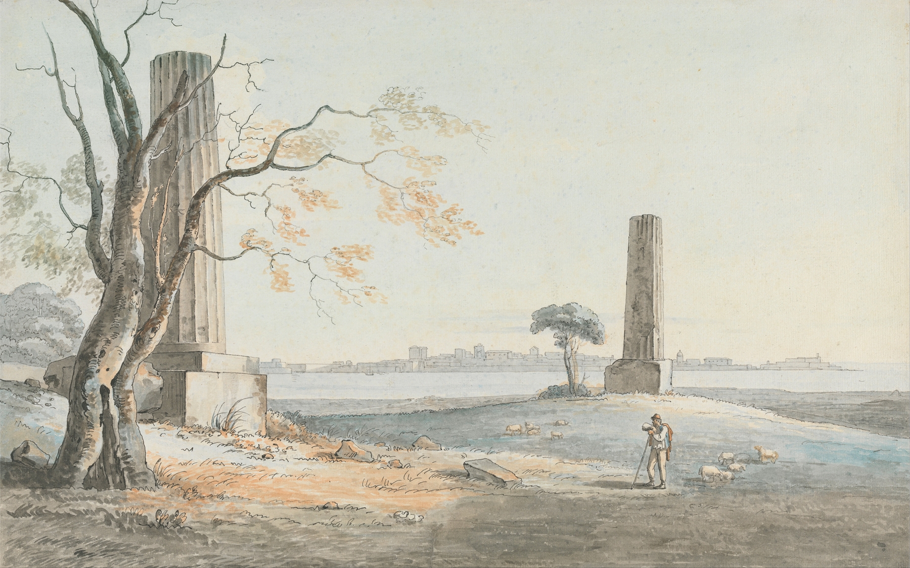 Remains of the Temple of Olympian Jove, architecture by Henry Tresham