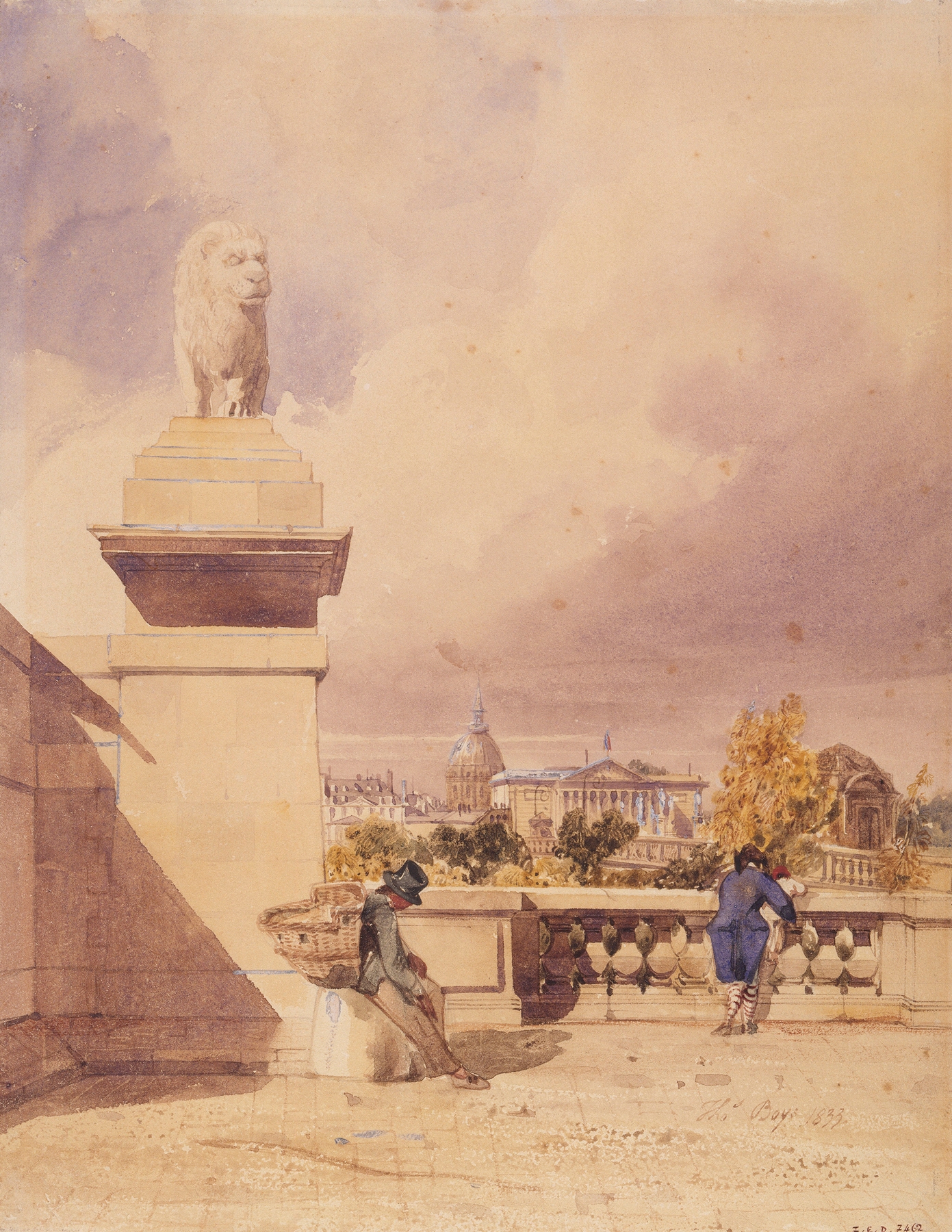 Le pont de la Concorde et la Chambre des Députés, vue prise de la terrasse des Tuileries, by Thomas Shotter Boys, public domain