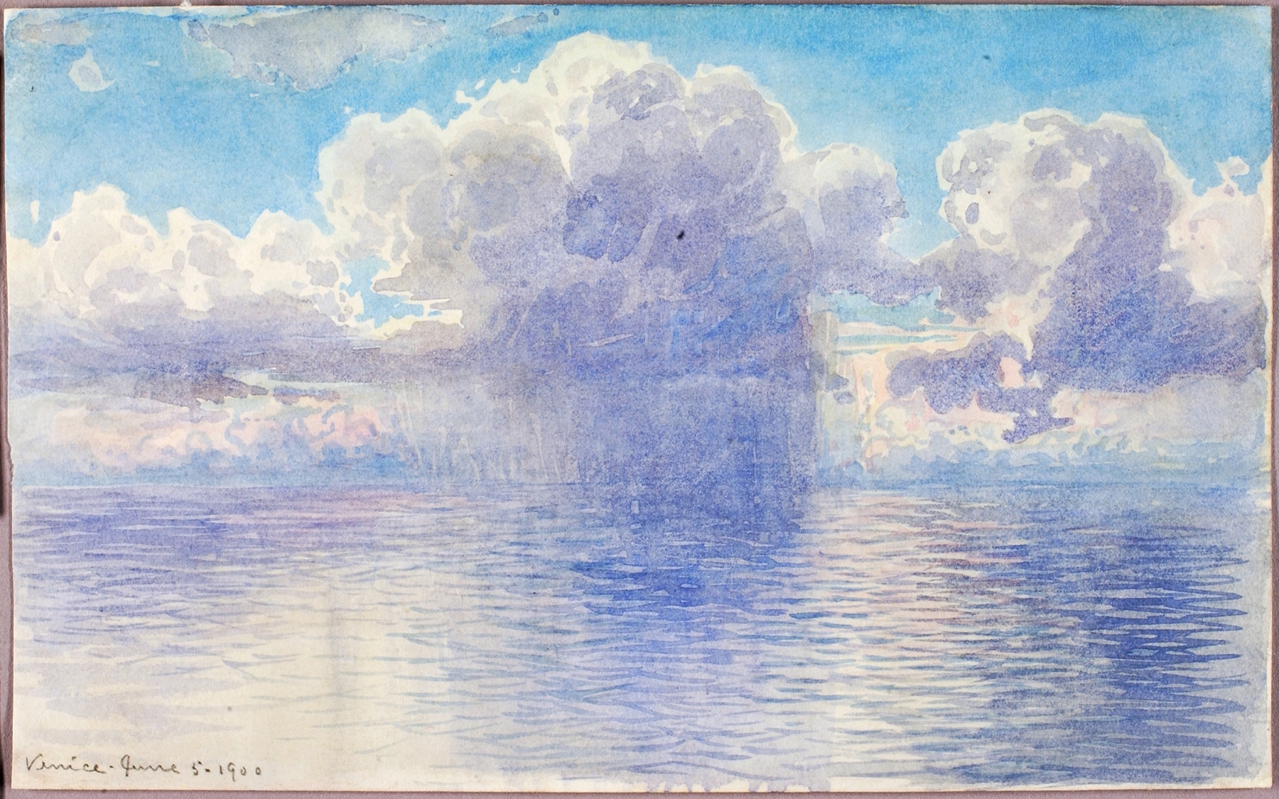 Landscape of a serene canal in Venice by George Elbert Burr, oil painting