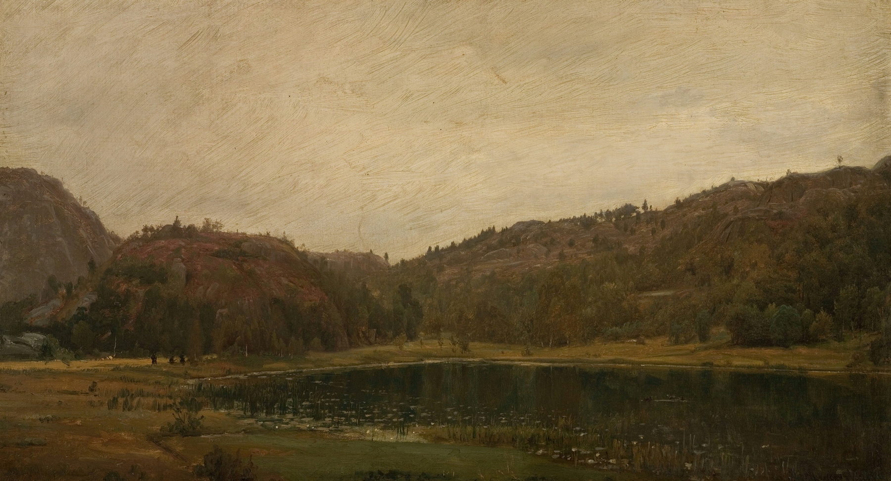 Tjern ved Rølland, Mandal, by Amaldus Nielsen, public domain