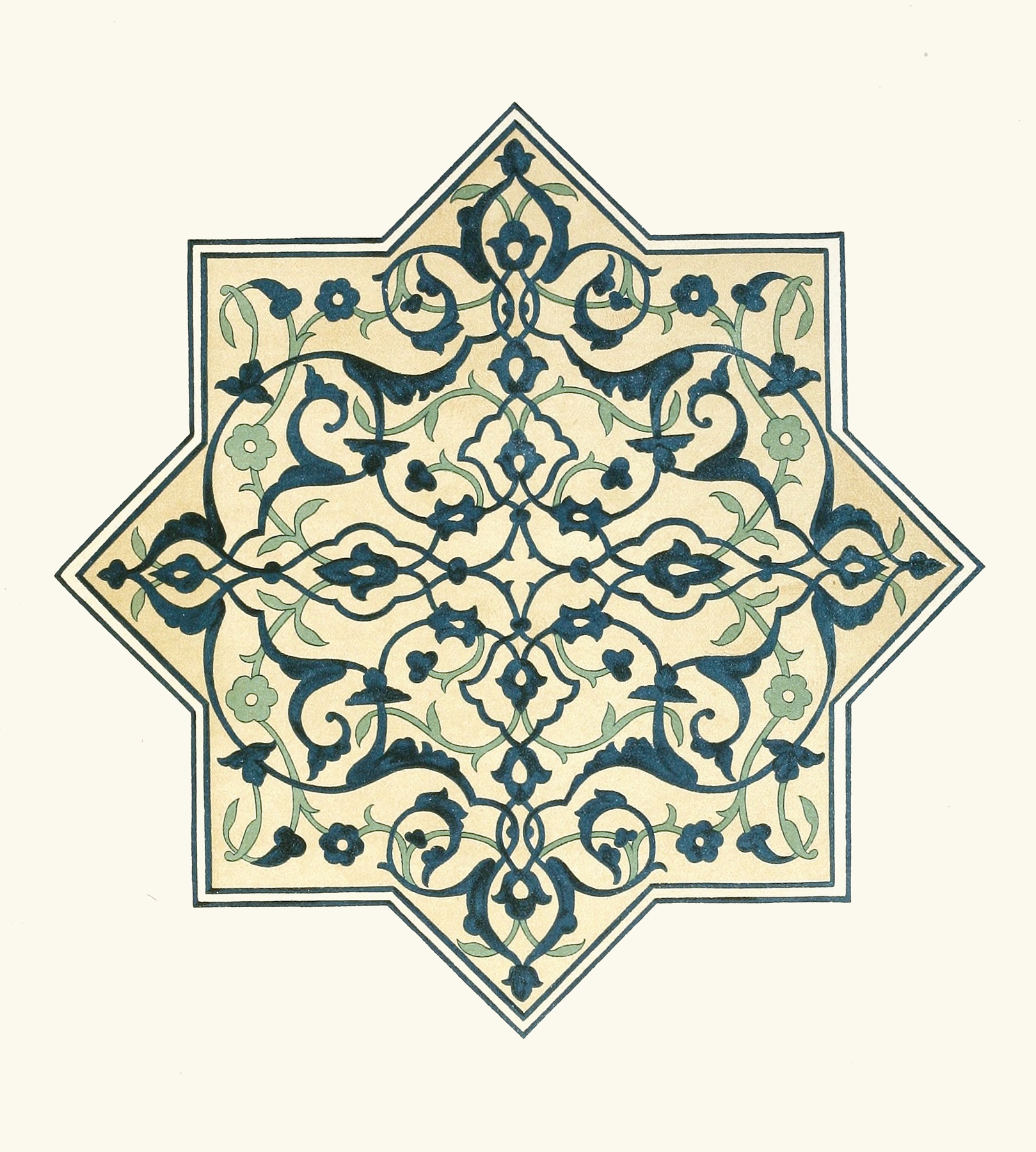 Ceramic ornamental tiles by Afghan Boundary Commission, featuring intricate geometric patterns.