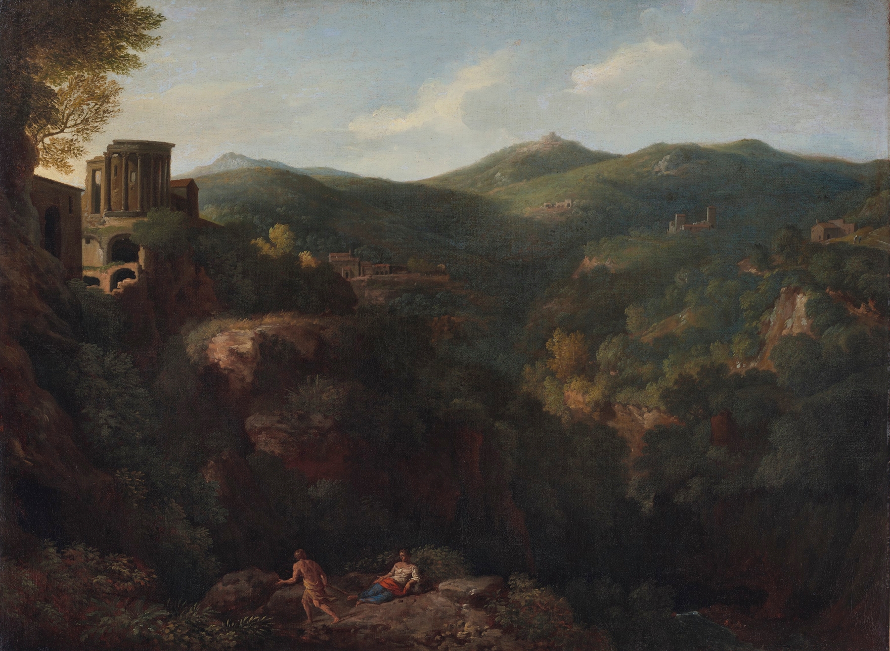 A view of Tivoli, with the Temple of the Sibyl, by Gaspard Dughet, public domain