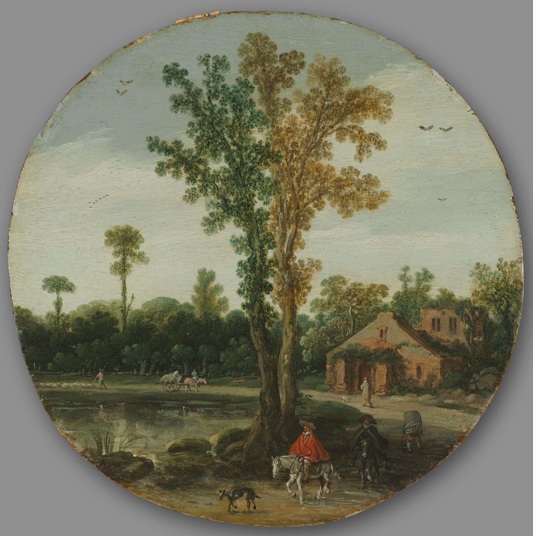 Travelers by a Lake, by Esaias van de Velde, public domain