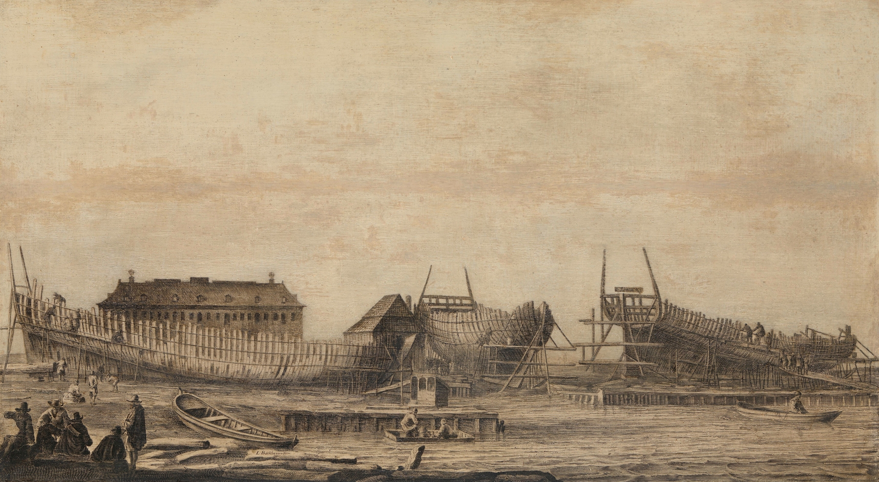 The Shipyard of the Amsterdam Admiralty, by Ludolf Backhuysen, public domain