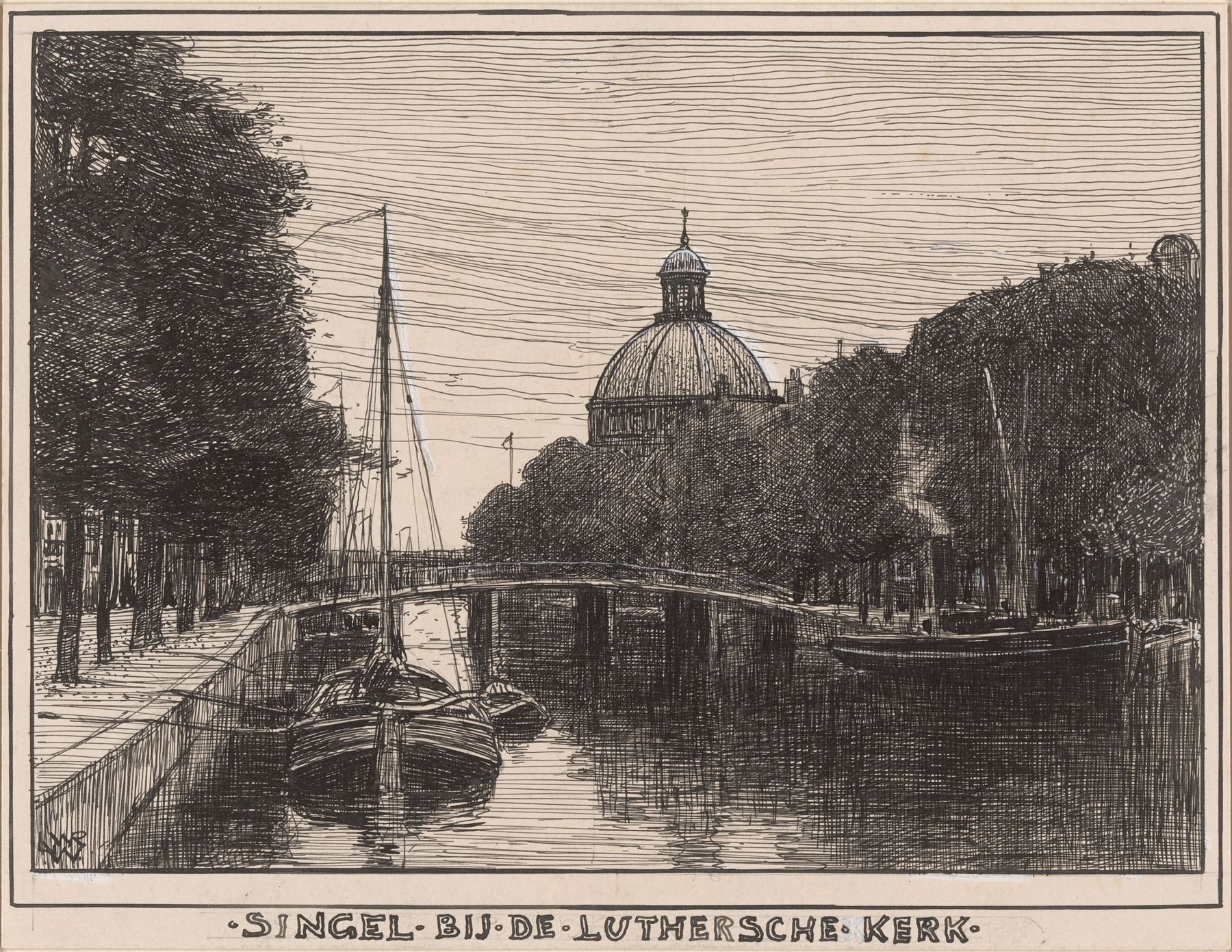 Singel bij de Luthersche kerk te Amsterdam, by Willem Wenckebach, public domain
