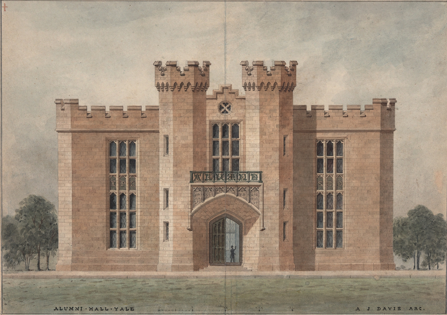 Yale Alumni House, by Alexander Jackson Davis, public domain