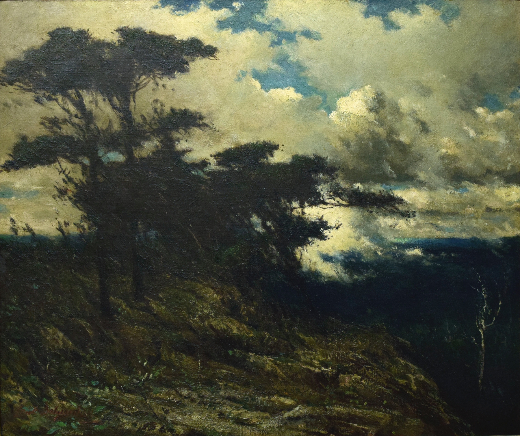 Mountain Country by Elliott Daingerfield, oil painting depicting a lush mountain landscape.