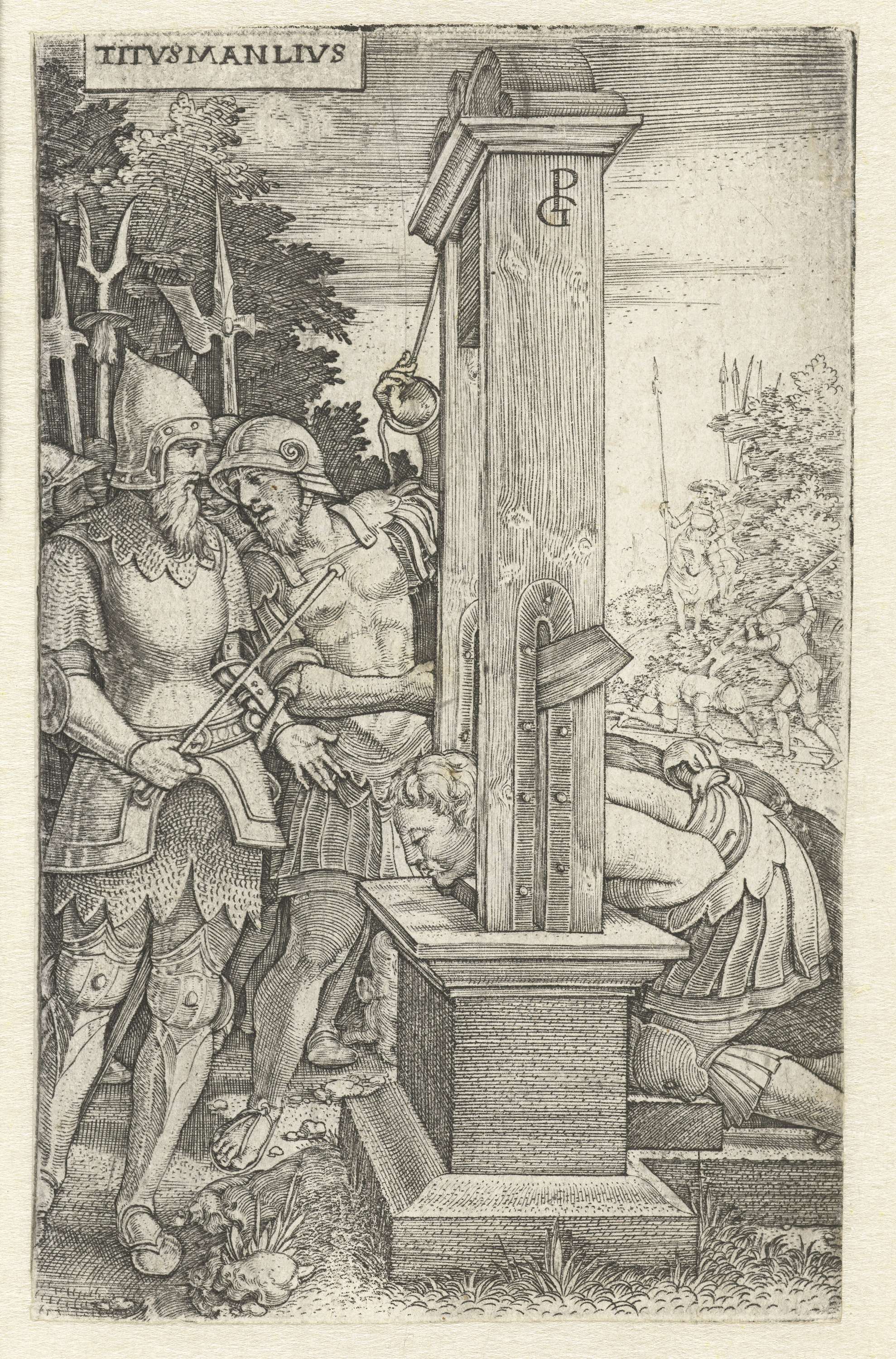 Engraving by Georg Pencz depicting a father sacrificing his son
