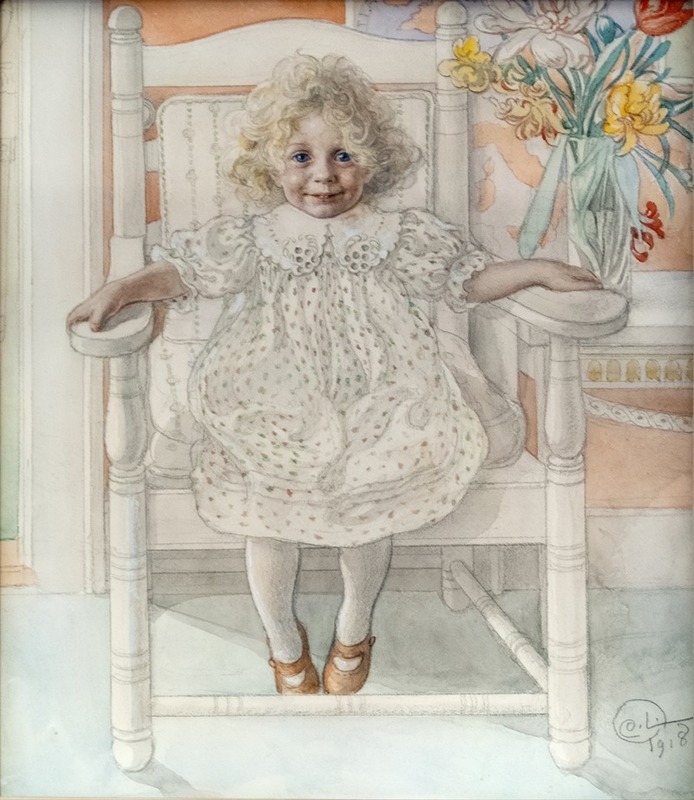 Portrait of Inga-Maria Thiel by Carl Larsson showcases a delicate representation of a young woman.