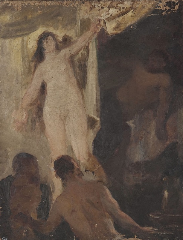 A detailed study of nude figures in various poses, showcasing the human form.