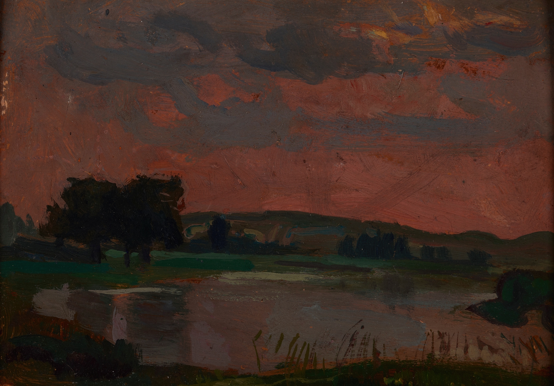 The Vistula in the Twilight, oil on canvas by Jan Stanisławski, depicting a tranquil river at twilight.