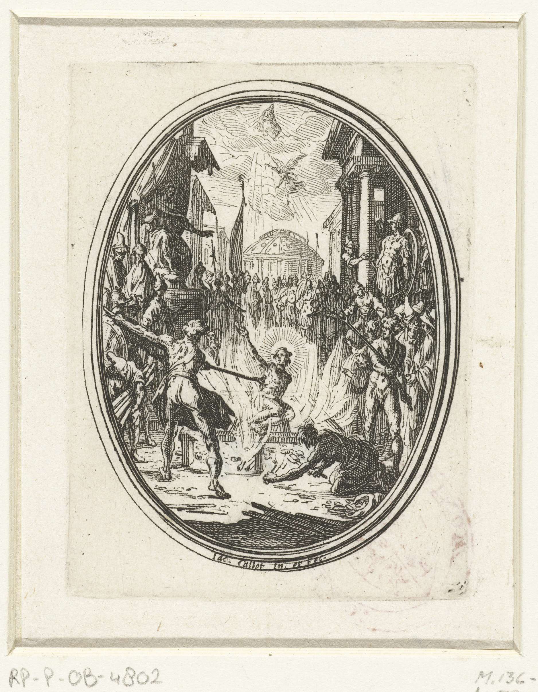 Het martelaarschap van de Heilige Laurentius, by Jacques Callot, public domain